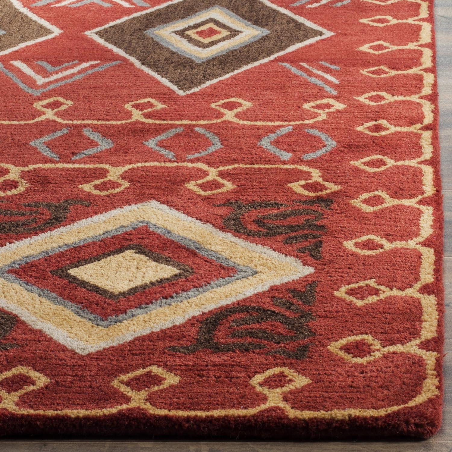 Heritage Red/Multi 6 ft. x 9 ft. Border Lodge Area Rug