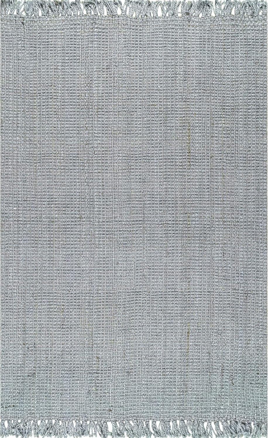 nuLOOM Daniela Chunky Jute Grey 5' x 7' 6" Farmhouse Area Rug