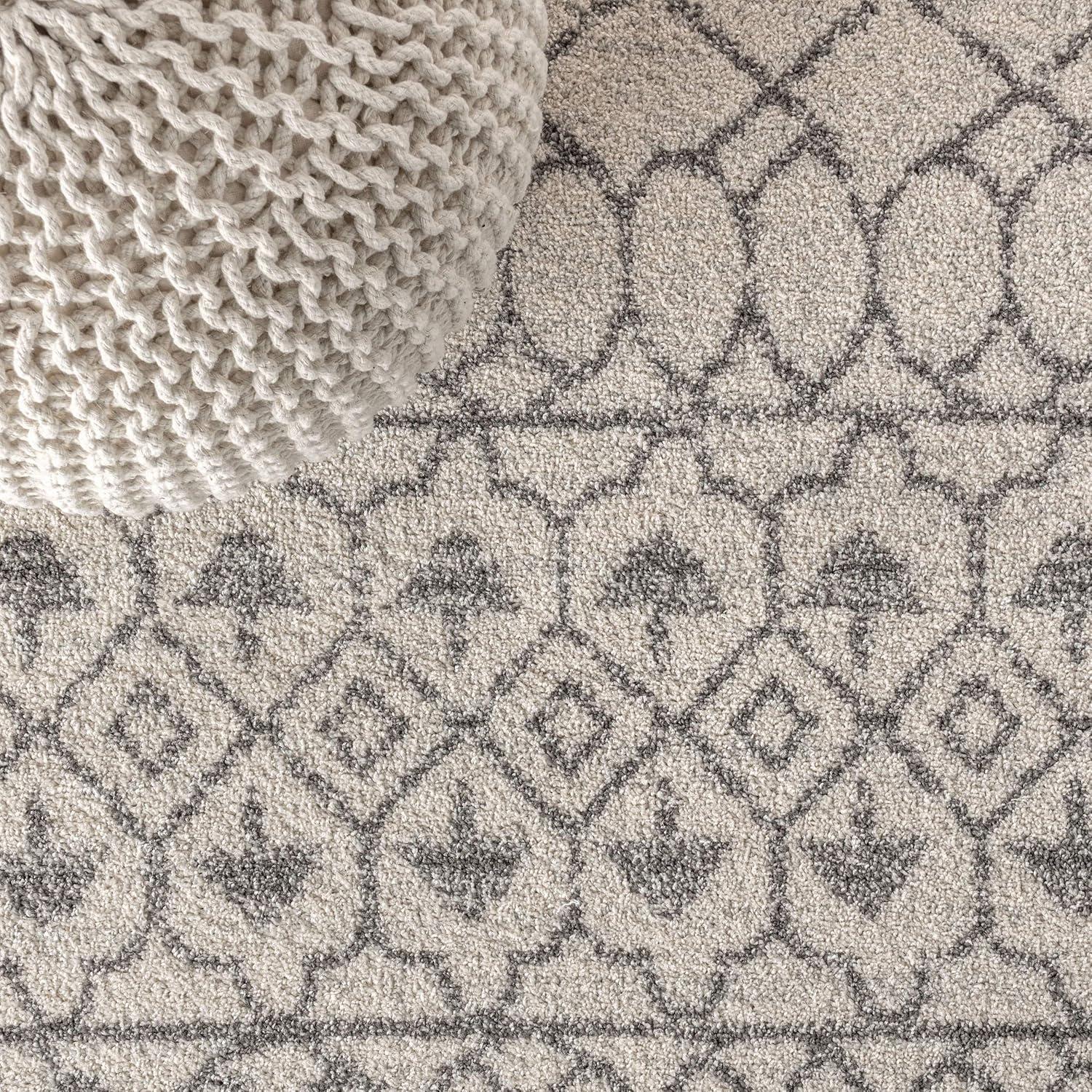 5'x8' Izil Moroccan Beni Souk Area Rug, Cream/Gray - JONATHAN Y