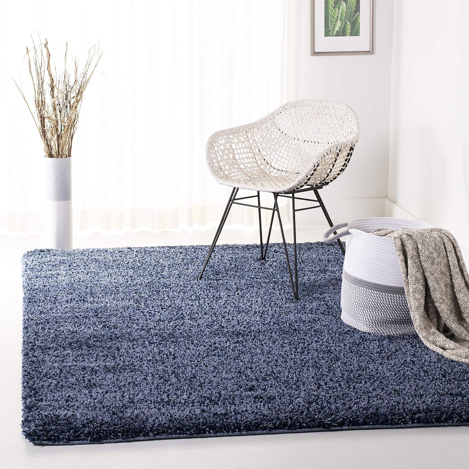 California Shag SG151 Power Loomed Indoor Area Rug - Navy - 9'x12' - Safavieh