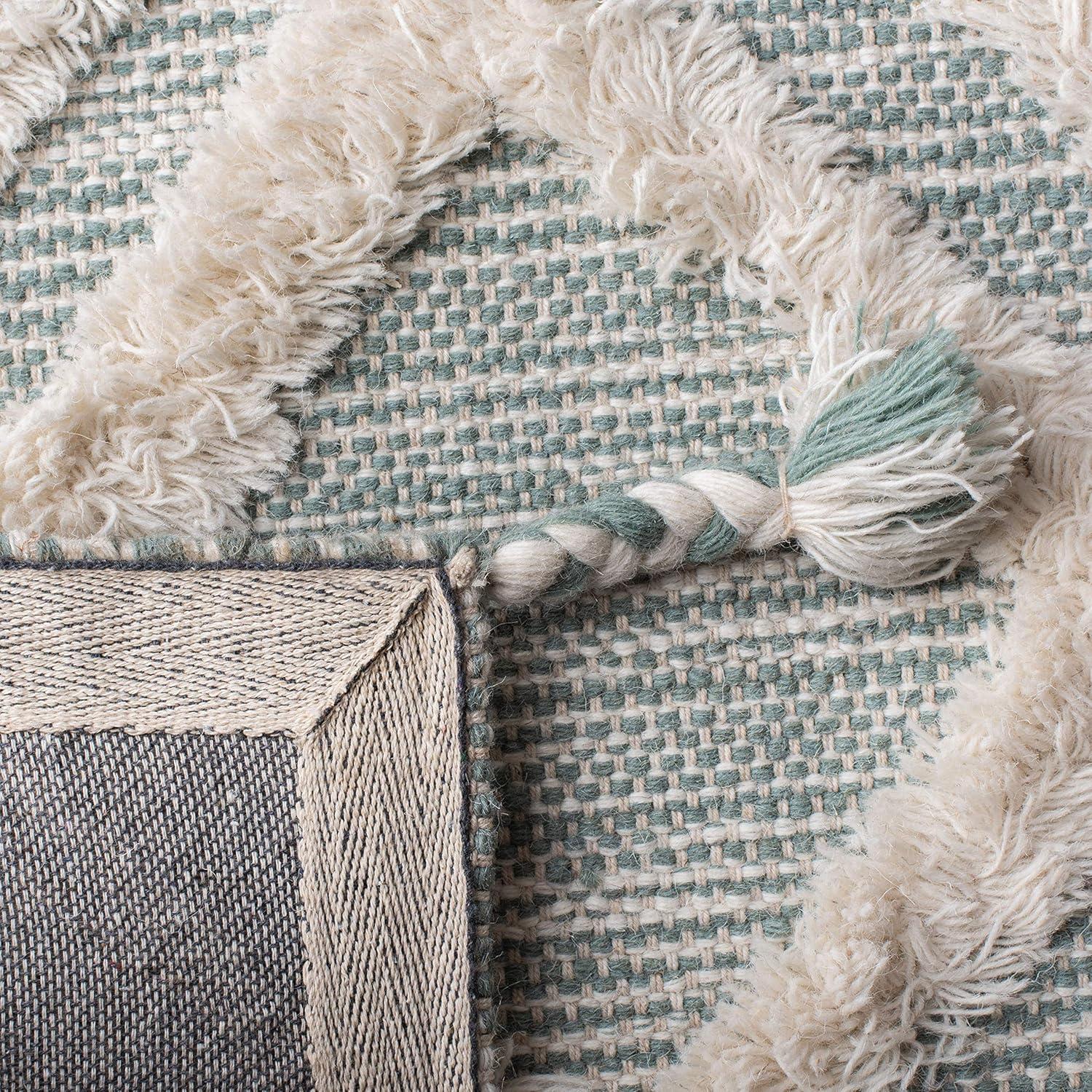 Kenya KNY331 Hand Tufted Area Rug - Aqua/Ivory - 6'x9' - Safavieh.