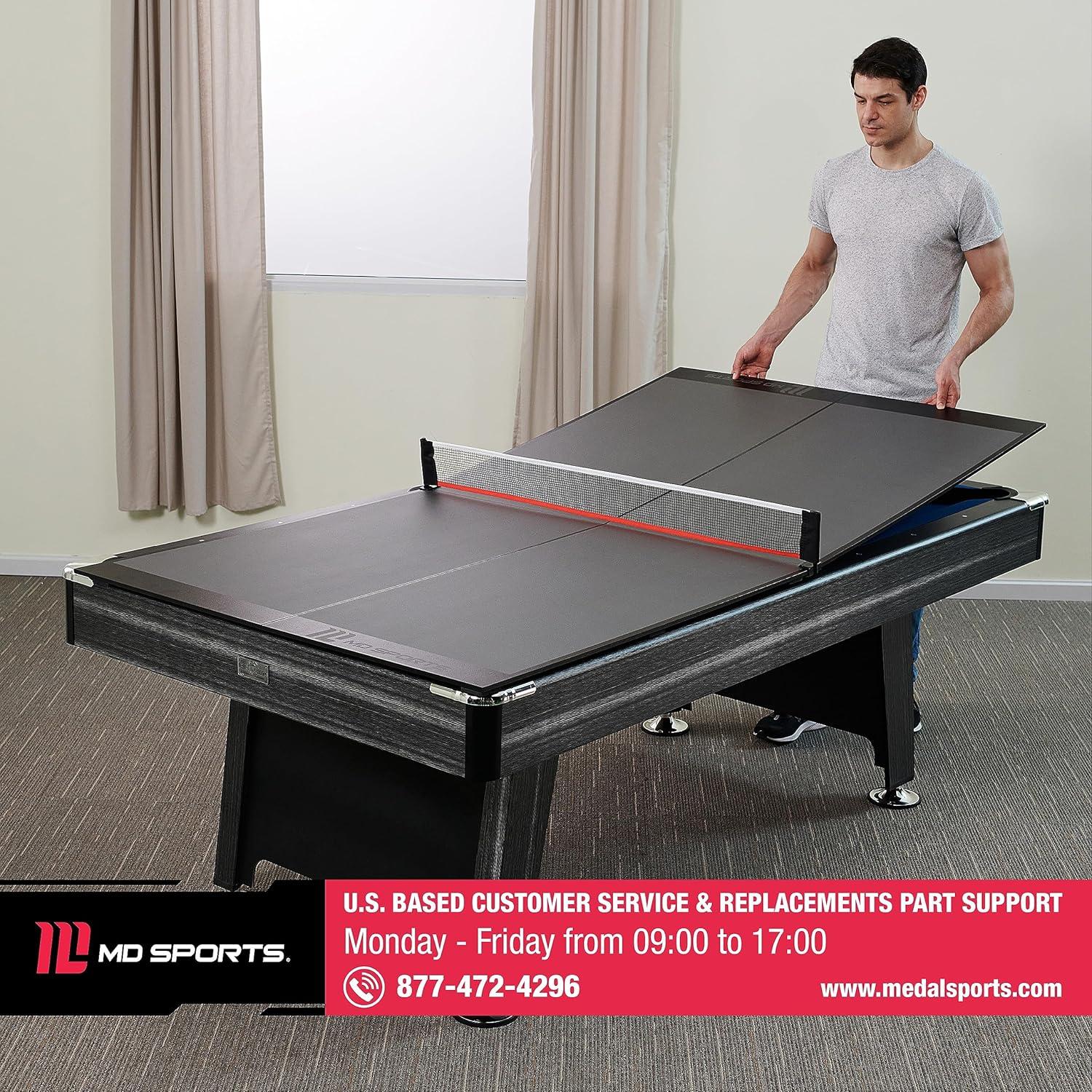 Indoor Foldable Table Tennis Conversion Top, Gray, 84" x 44" by MD Sports