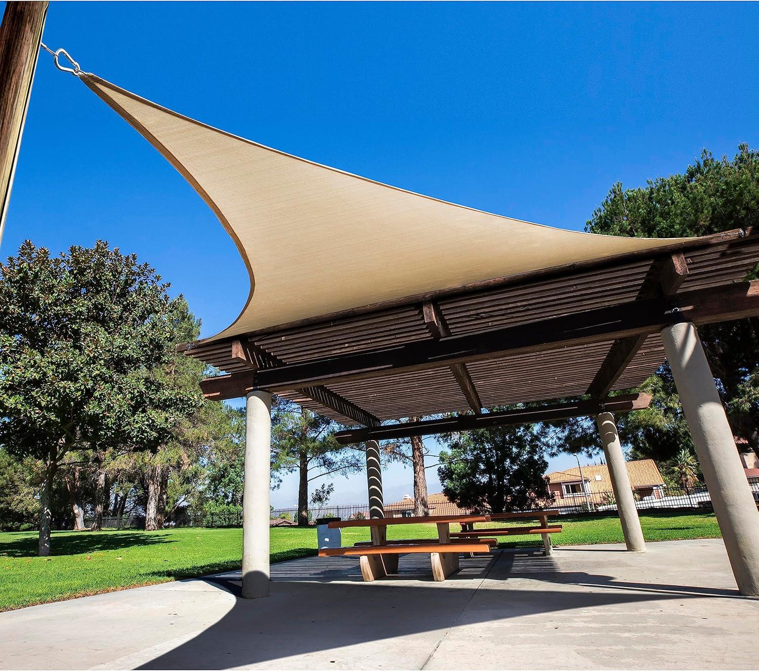 ColourTree 36ft x 12ft Silver Triangle Wire Cable Ropes, for Sun Shade Canopy