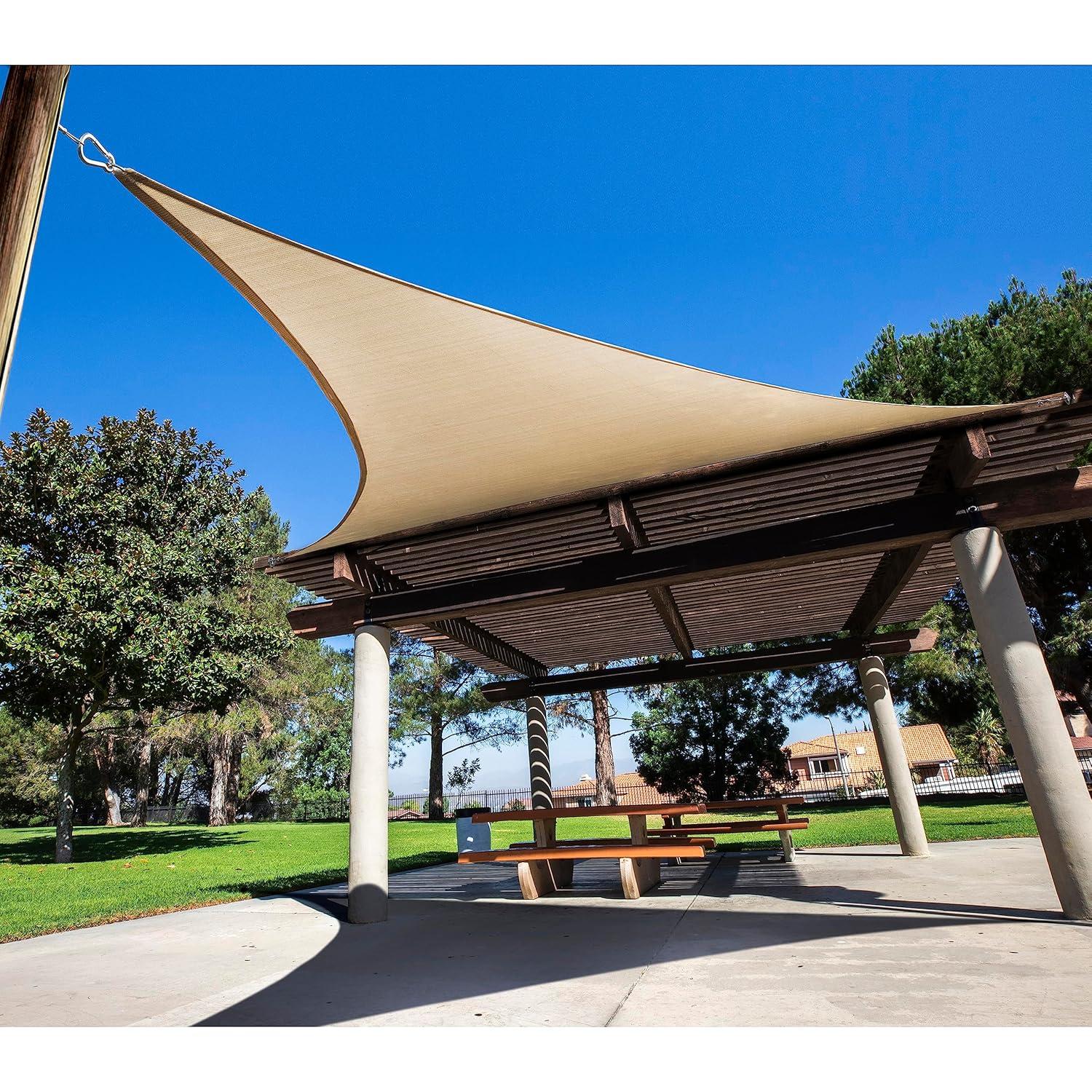 ColourTree 36ft x 12ft Silver Triangle Wire Cable Ropes, for Sun Shade Canopy