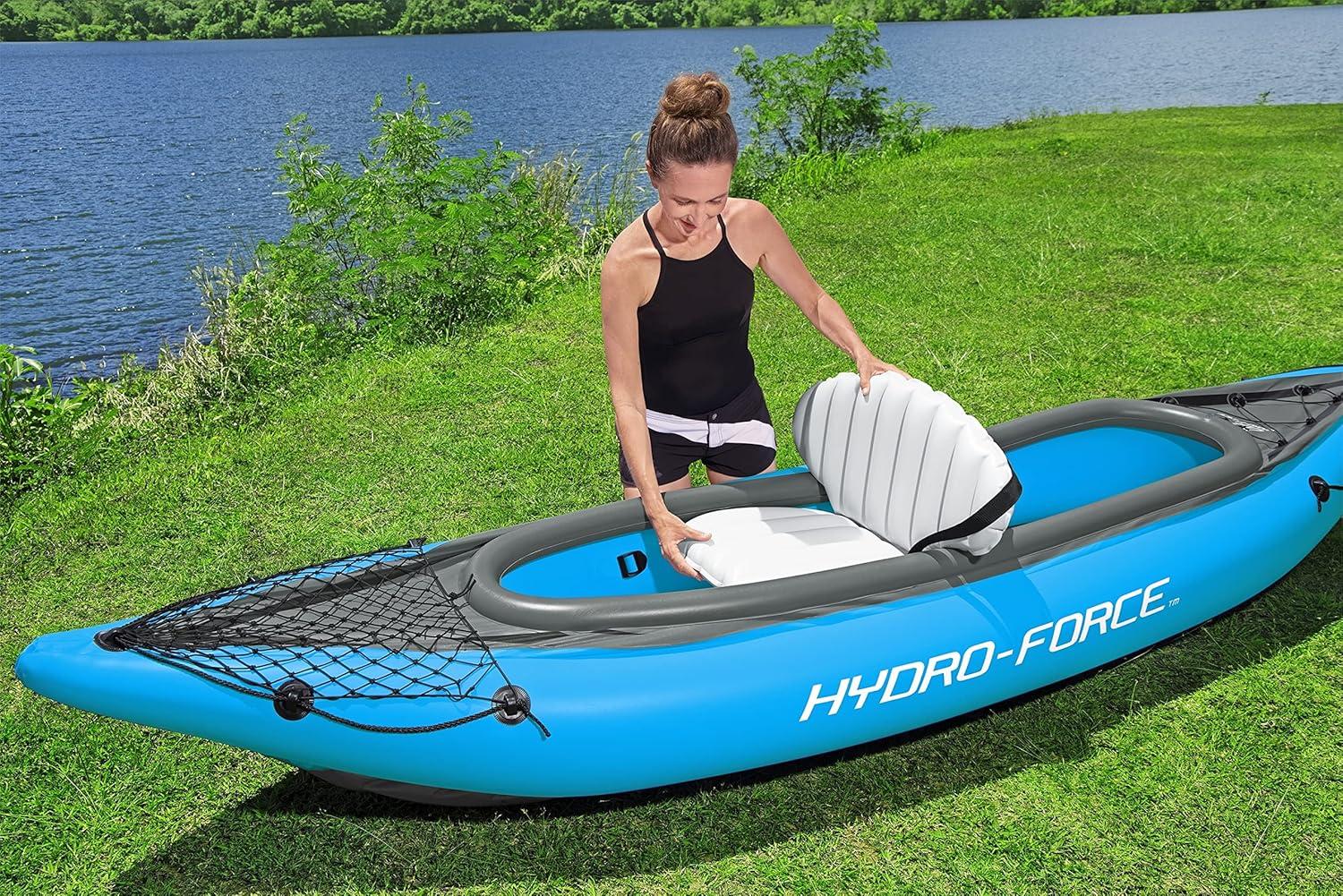 Hydro-Force Blue and Gray 2-Person Inflatable Kayak Set