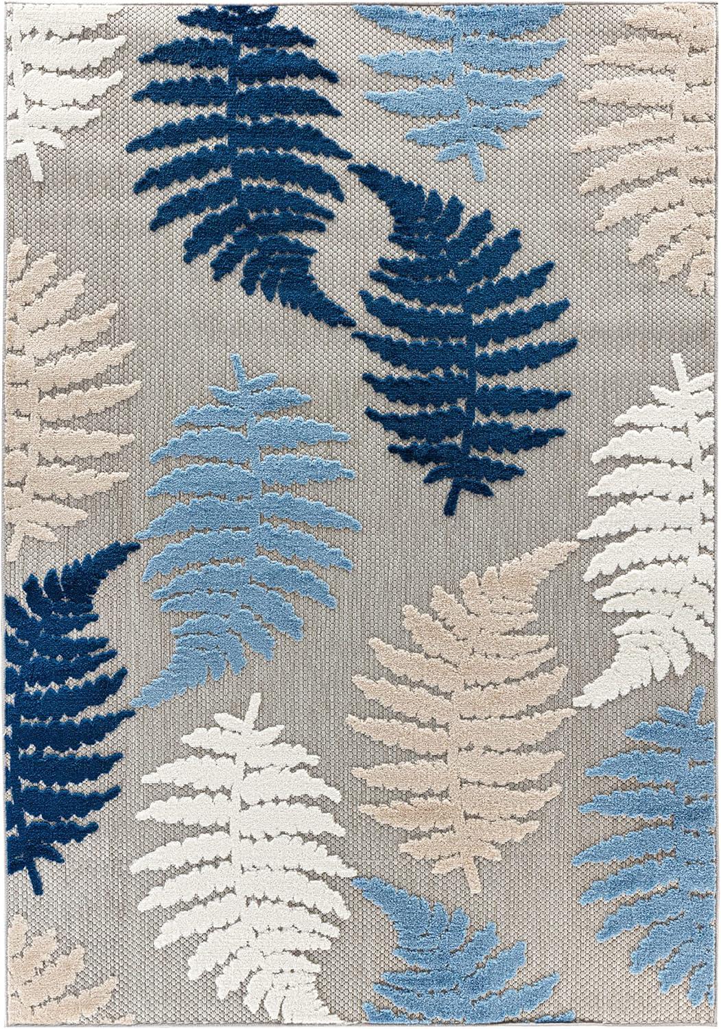 World Rug Gallery Seville Floral Leaves Indoor/Outdoor Area Rug