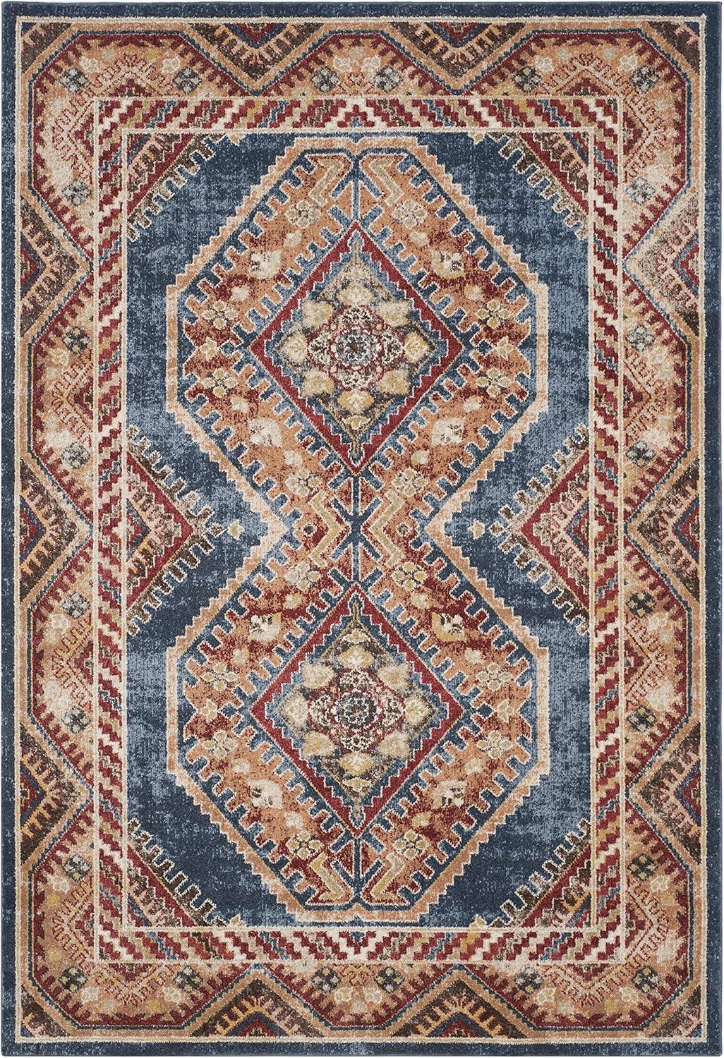 SAFAVIEH Bijar Femie Oriental Area Rug, Royal/Rust, 6'7" x 9'