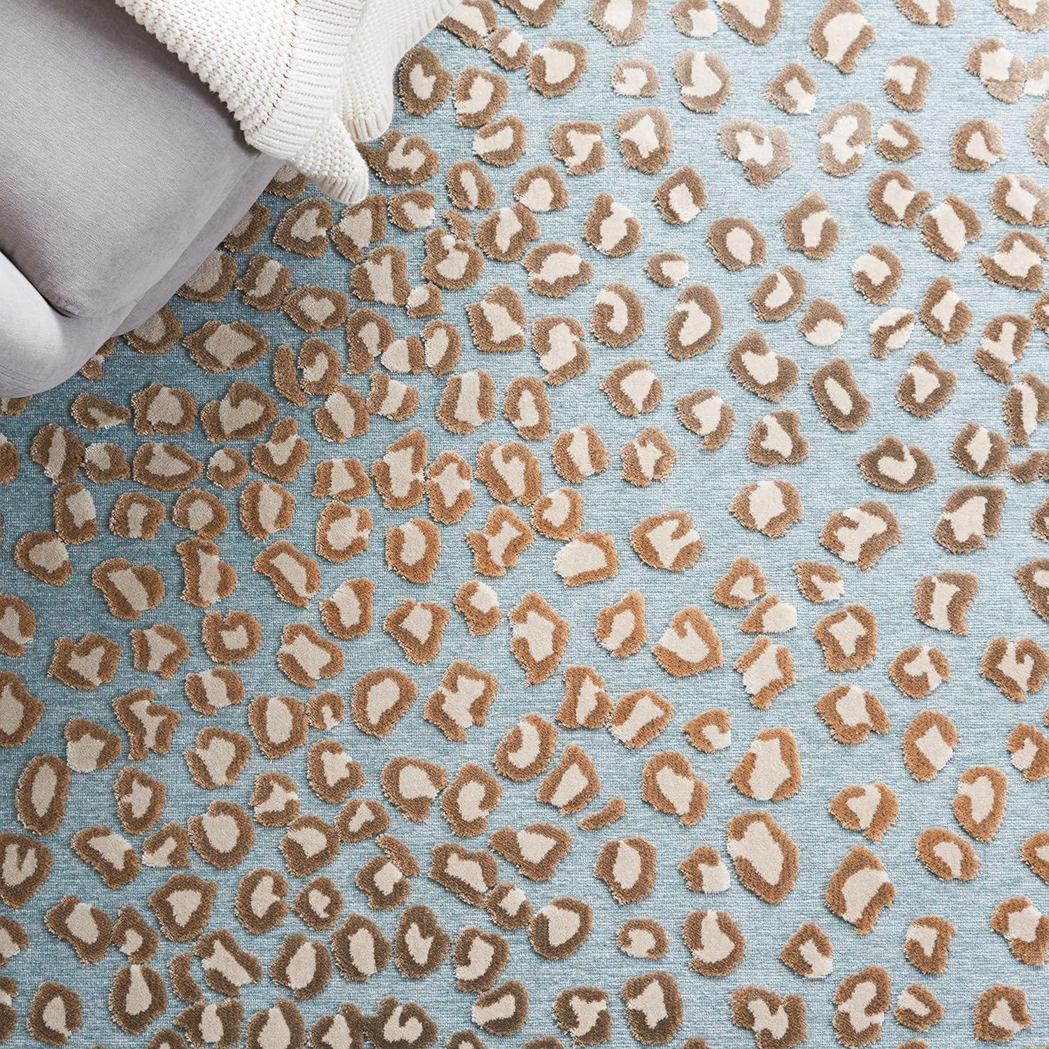 Paradise PAR84 Power Loomed Accent Rug - Stone/Aqua - 2'7"x4' - Safavieh.