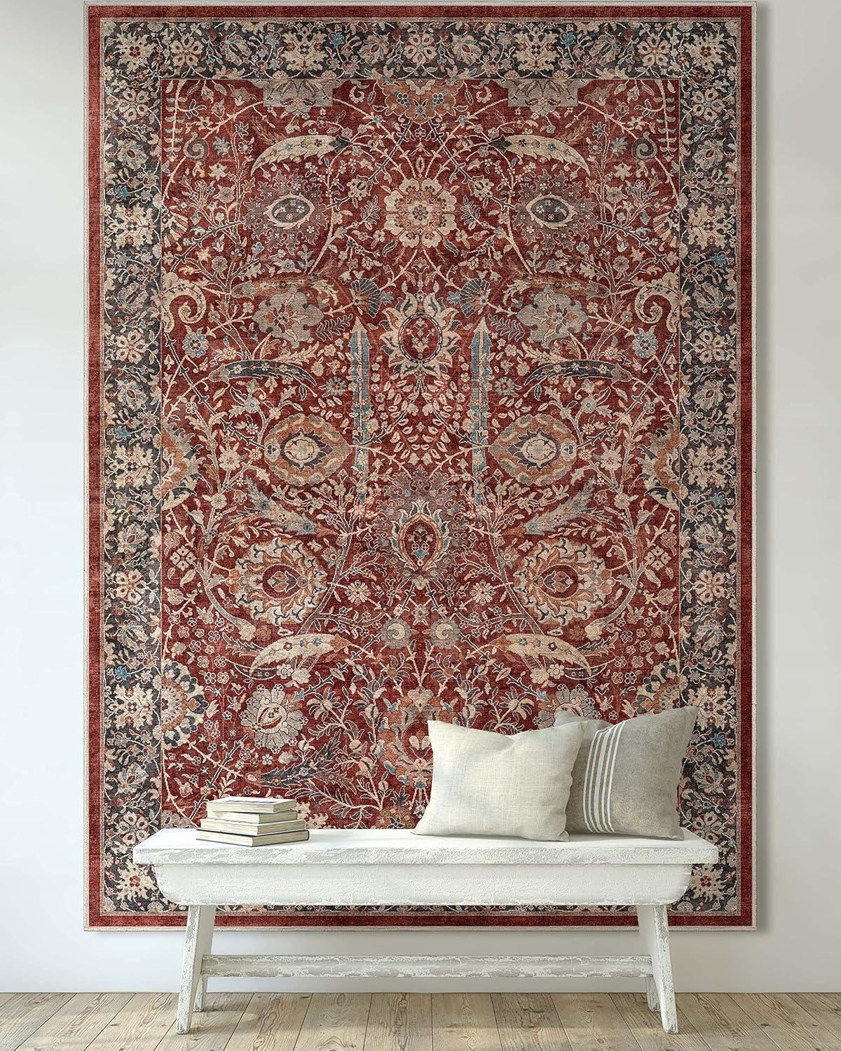 Asha Oriental Persian Flat-Weave Red Rug