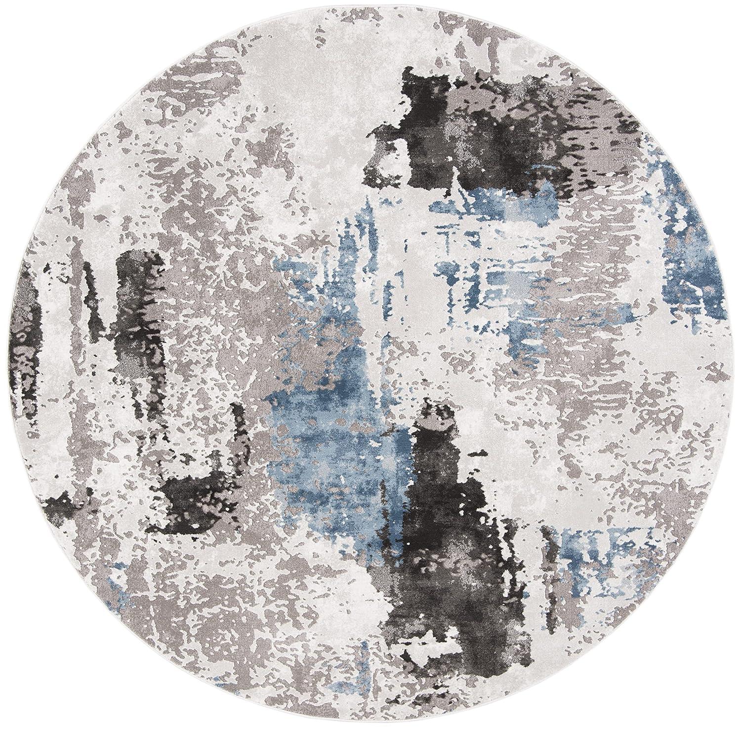Craft CFT820 Loomed Indoor Area Rug - Grey/Blue - 6'7"x6'7" Round - Safavieh