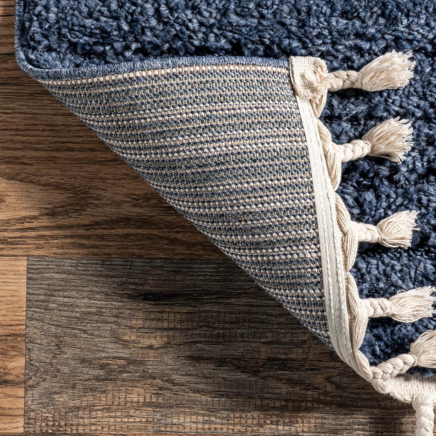 Nuloom Risette Solid 5x8 Shag Indoor Area Rug for Living Room Bedroom Dining Room Nursery, Blue