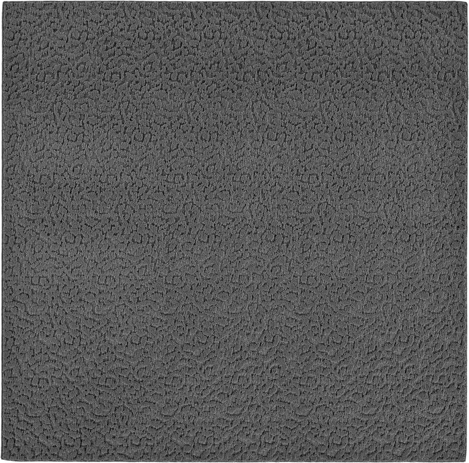 Cinder Gray Tufted Square Synthetic 12' x 12' Area Rug