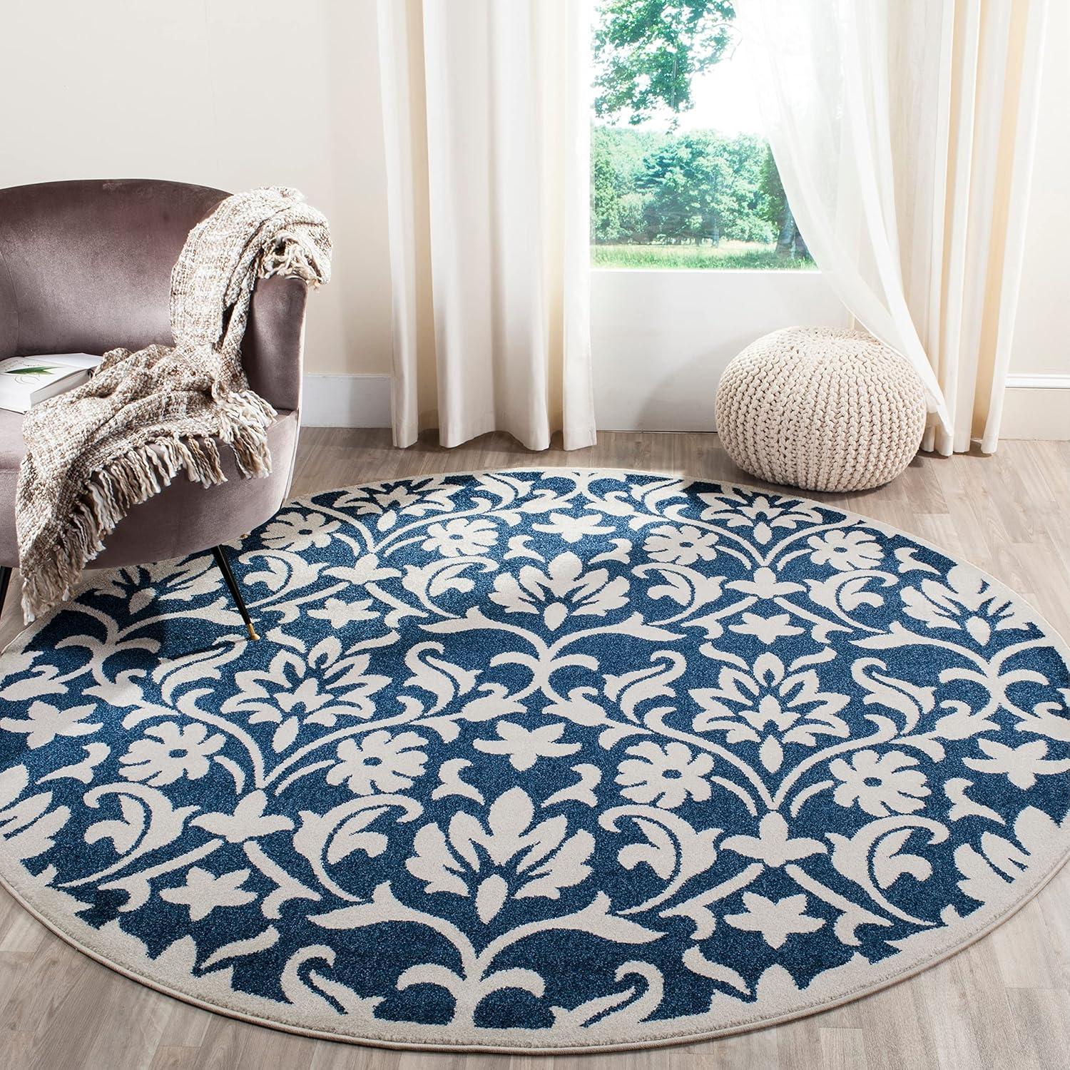 Amherst AMT424 Power Loomed Indoor Area Rug - Wheat/Beige - 8'x10' - Safavieh