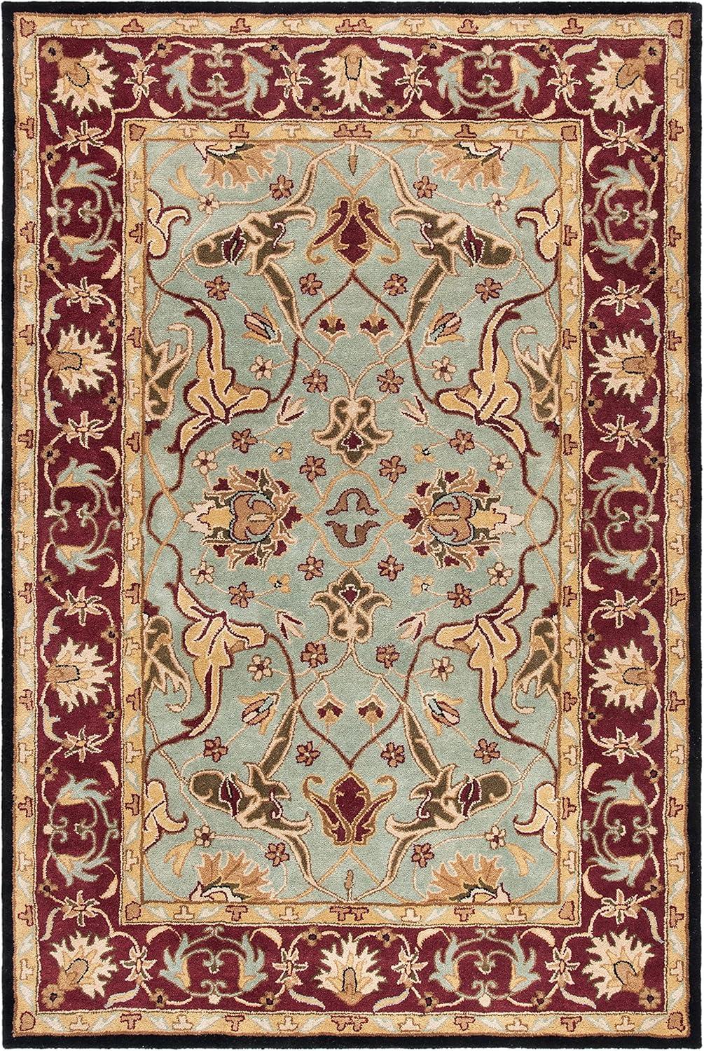 Heritage HG794 Hand Tufted Area Rug - Light Blue/Red - 6'x9' - Safavieh.