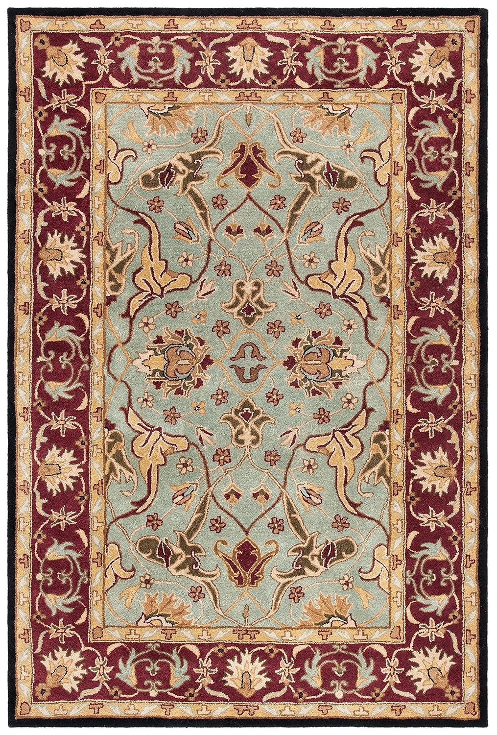 Heritage HG794 Hand Tufted Area Rug - Light Blue/Red - 6'x9' - Safavieh.