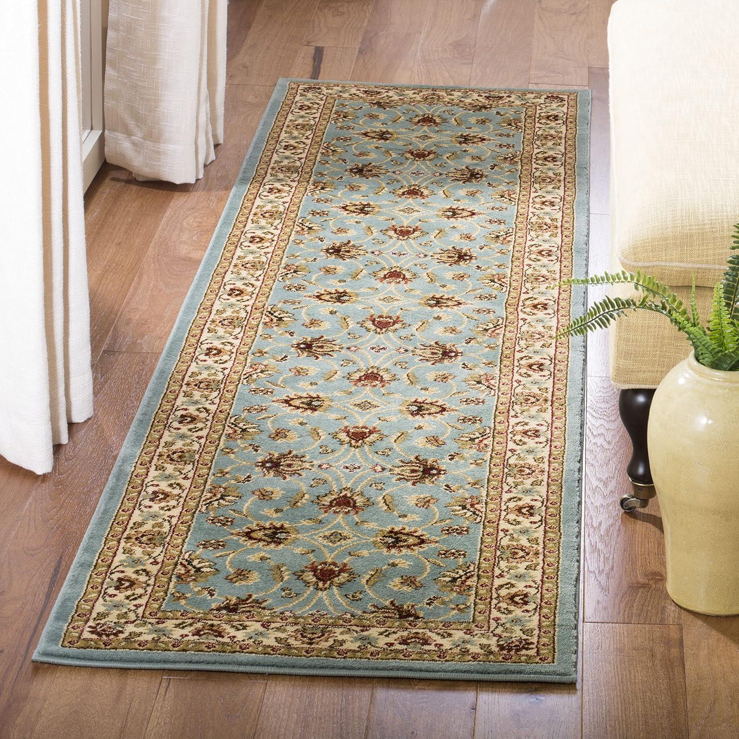 Lyndhurst LNH553 Power Loomed Runner Rug - Blue/Ivory - 2'3"x8' - Safavieh.
