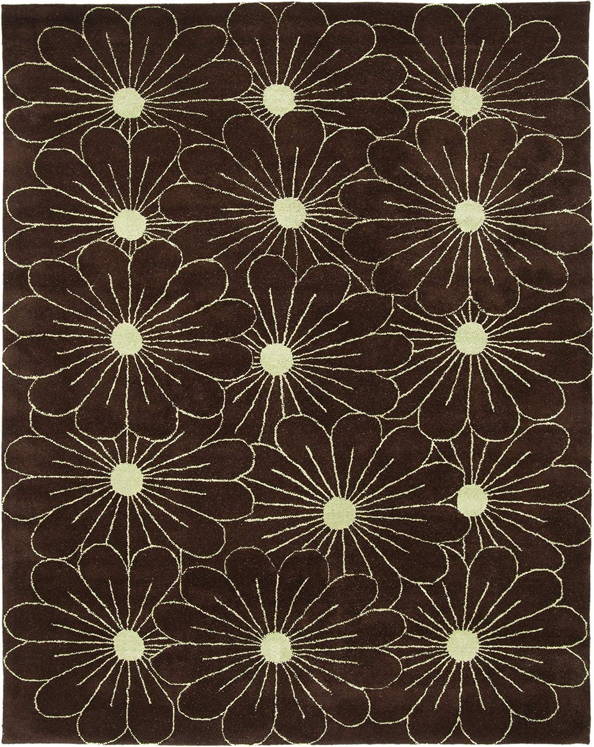 SAFAVIEH Soho Megan Floral Wool Area Rug, Brown/Teal, 7'6" x 9'6"