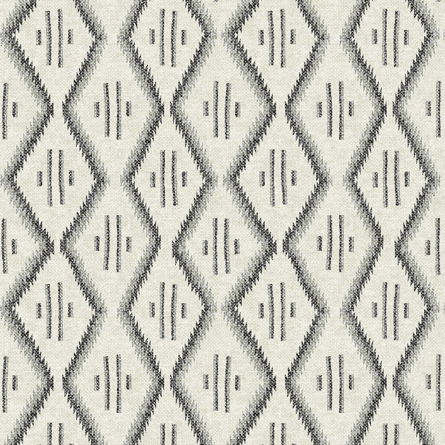 Modern Heirloom White and Black Vinyl Peel and Stick Wallpaper