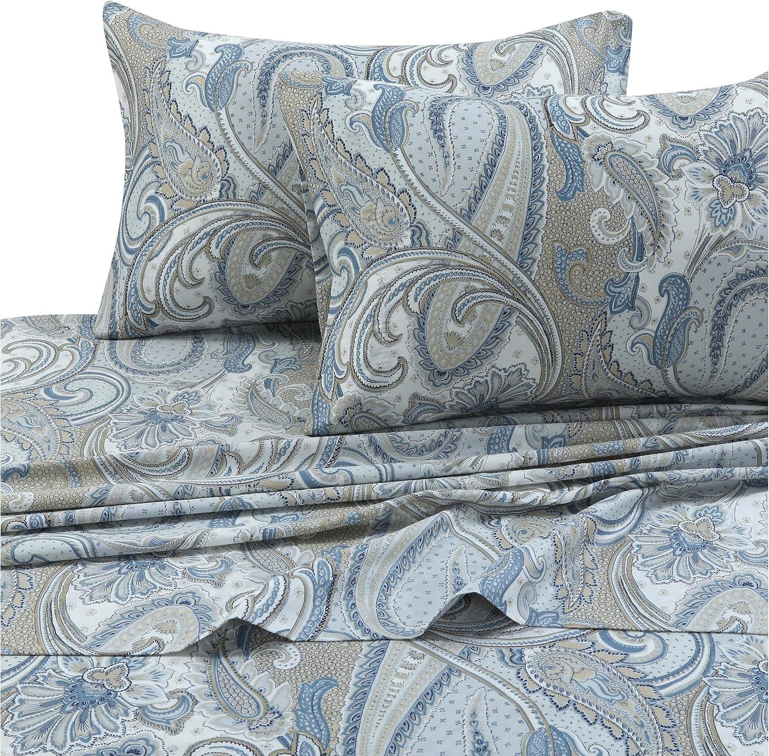 100% Cotton Sateen Paisley Sheet Set