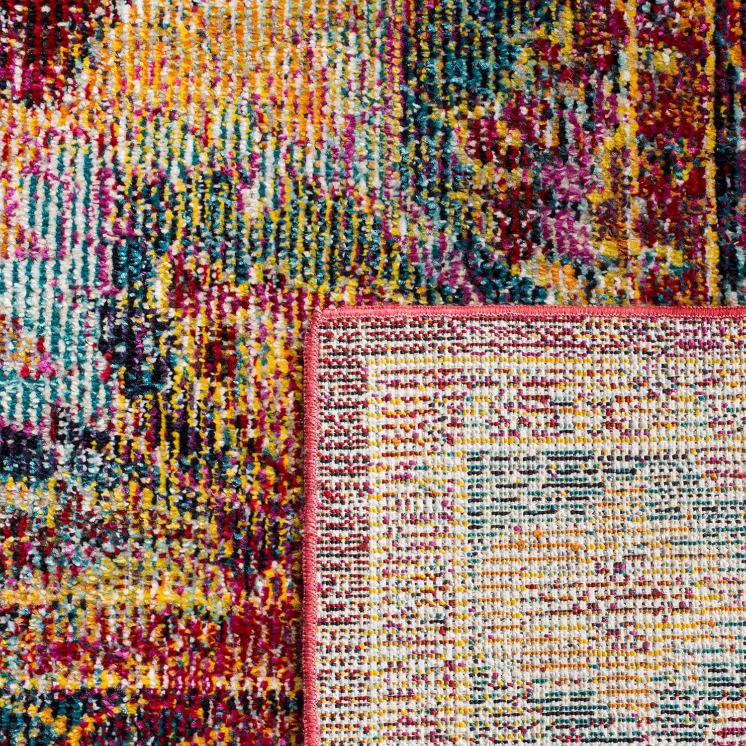 Crystal CRS502 Power Loomed Runner Rug - Orange/Light Blue - 2'2"x7' - Safavieh.