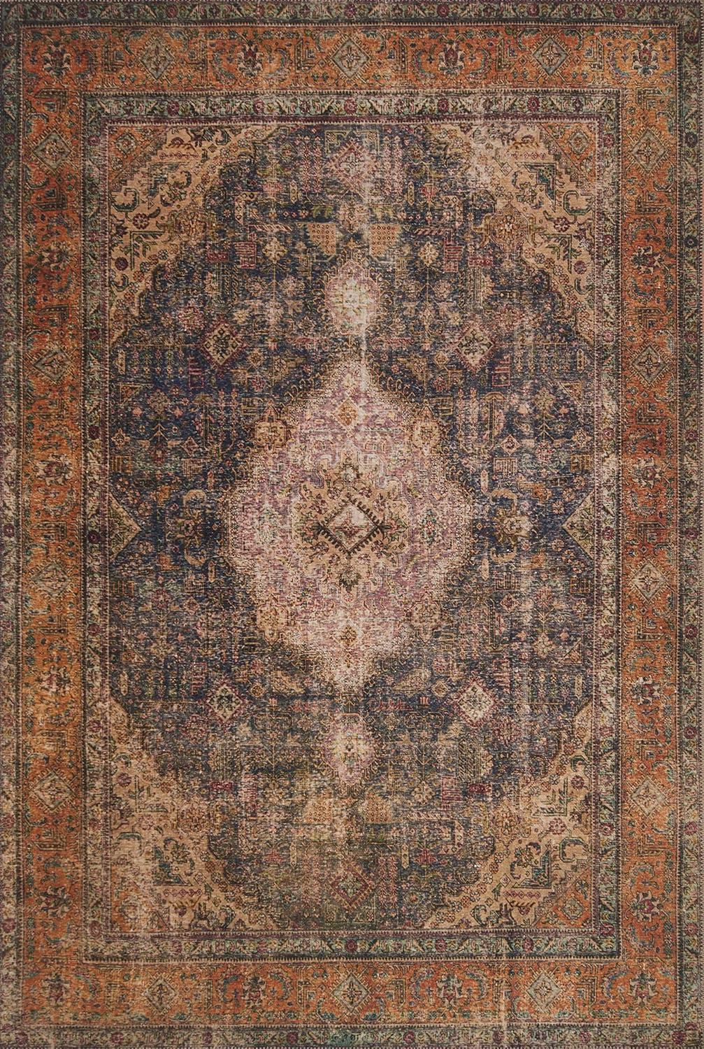 Multicolor Hand-Knotted Synthetic Floral Area Rug