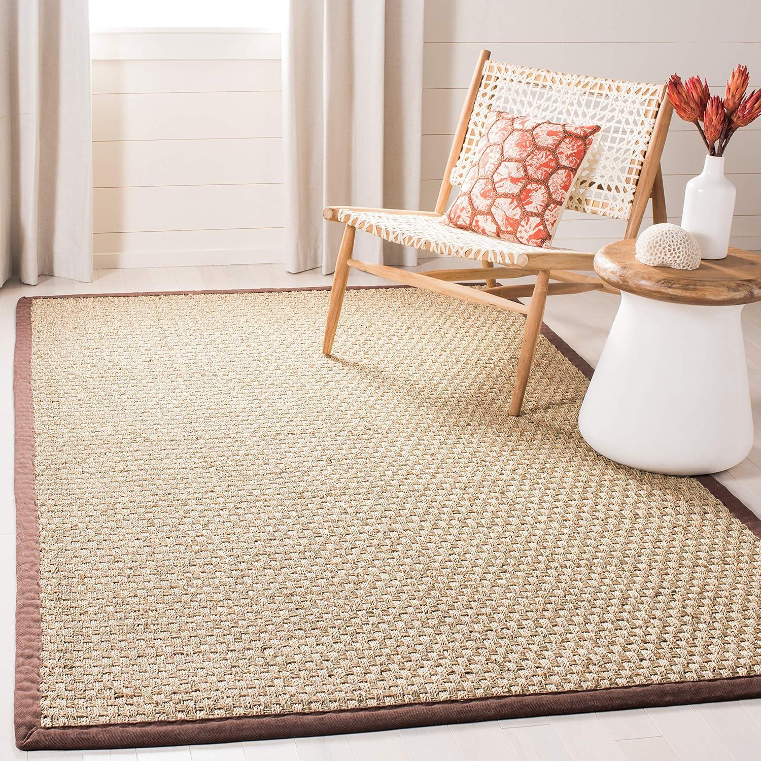 Natural Fiber NF114 Power Loomed Indoor Area Rug - Natural/Dark Brown - 5'x8' - Safavieh