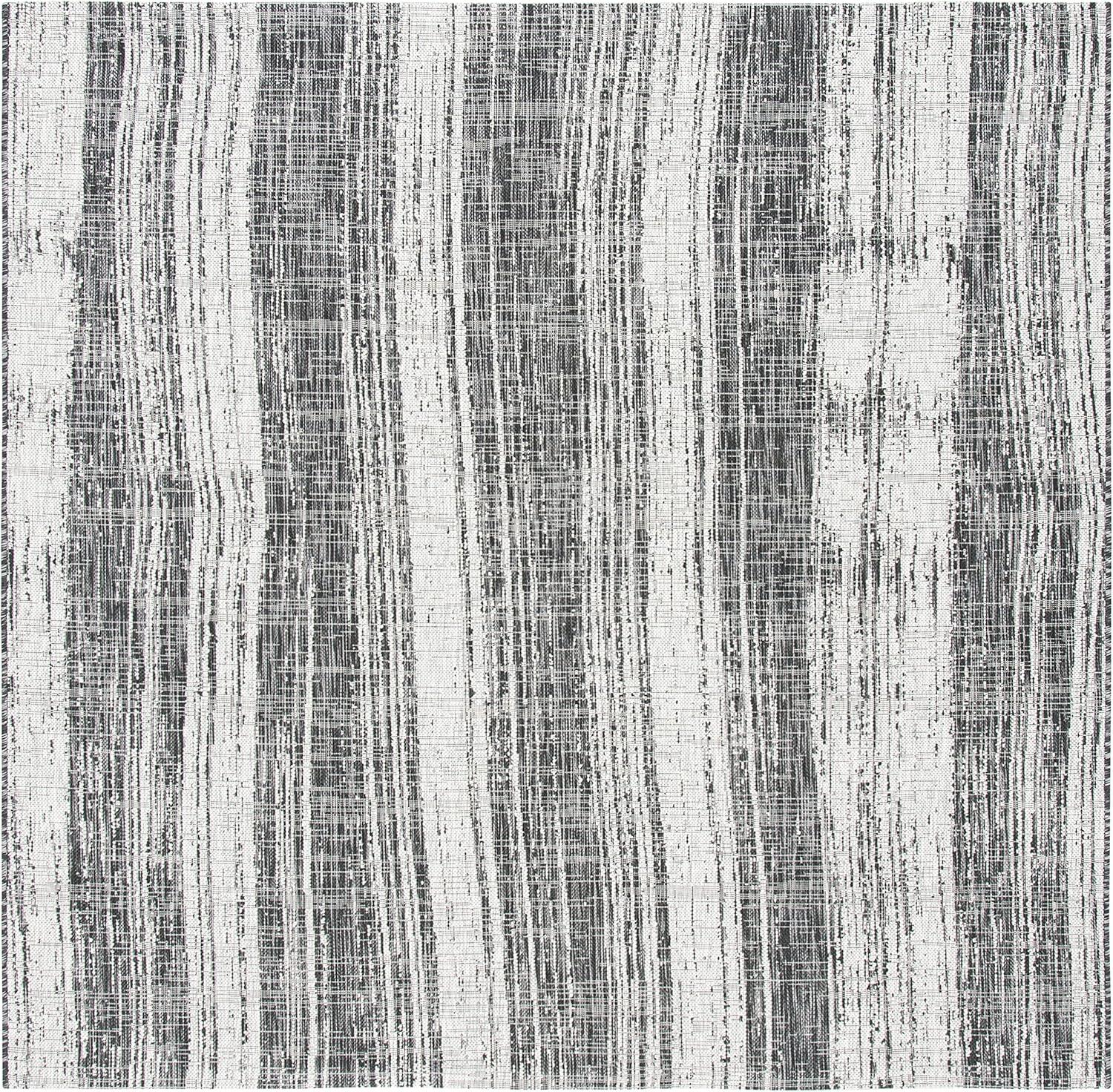 Courtyard CY8393 Power Loomed Indoor/Outdoor Area Rug - Black/Grey - 6'7"x6'7" - Safavieh.