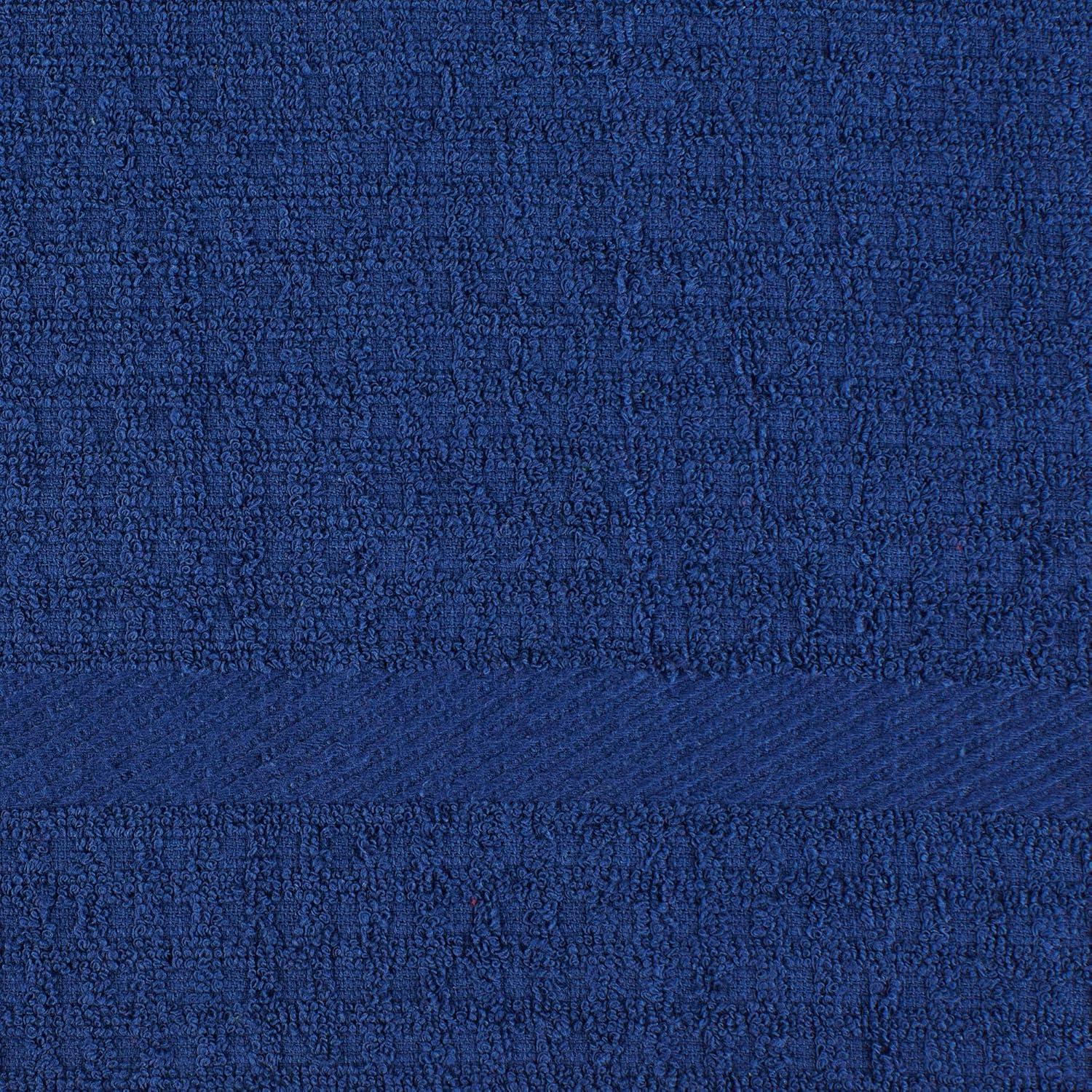 Design Imports Nautical Blue Solid Waffle Terry Dishtowel Set/4