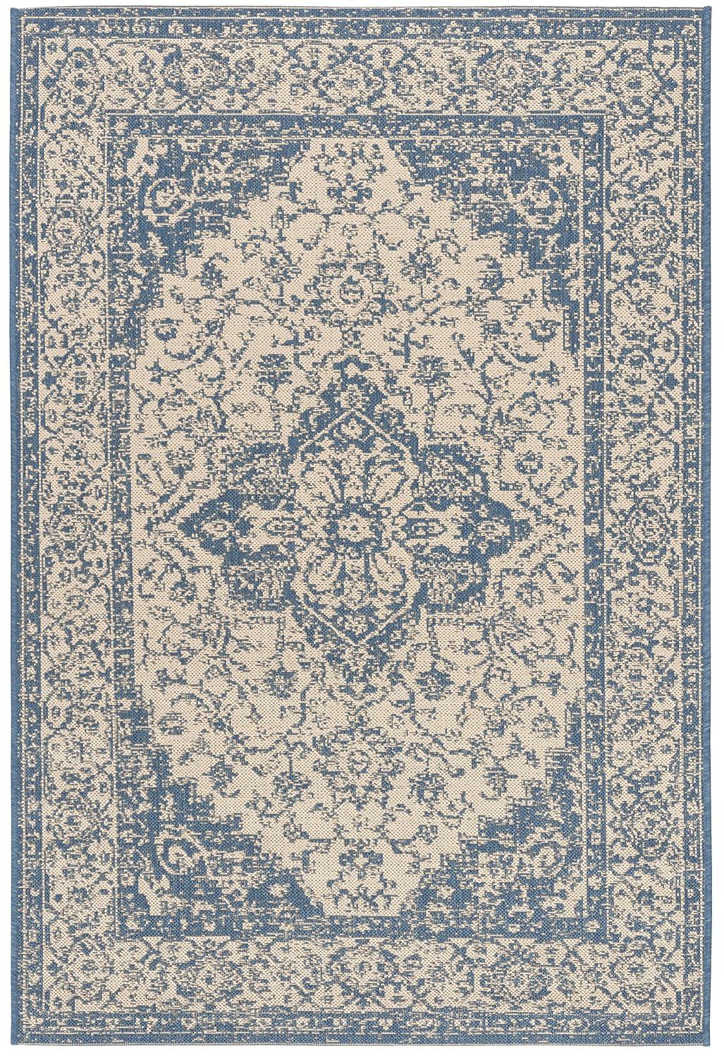 SAFAVIEH Linden Andreas Traditional Area Rug, Cream/Blue, 4' x 6'