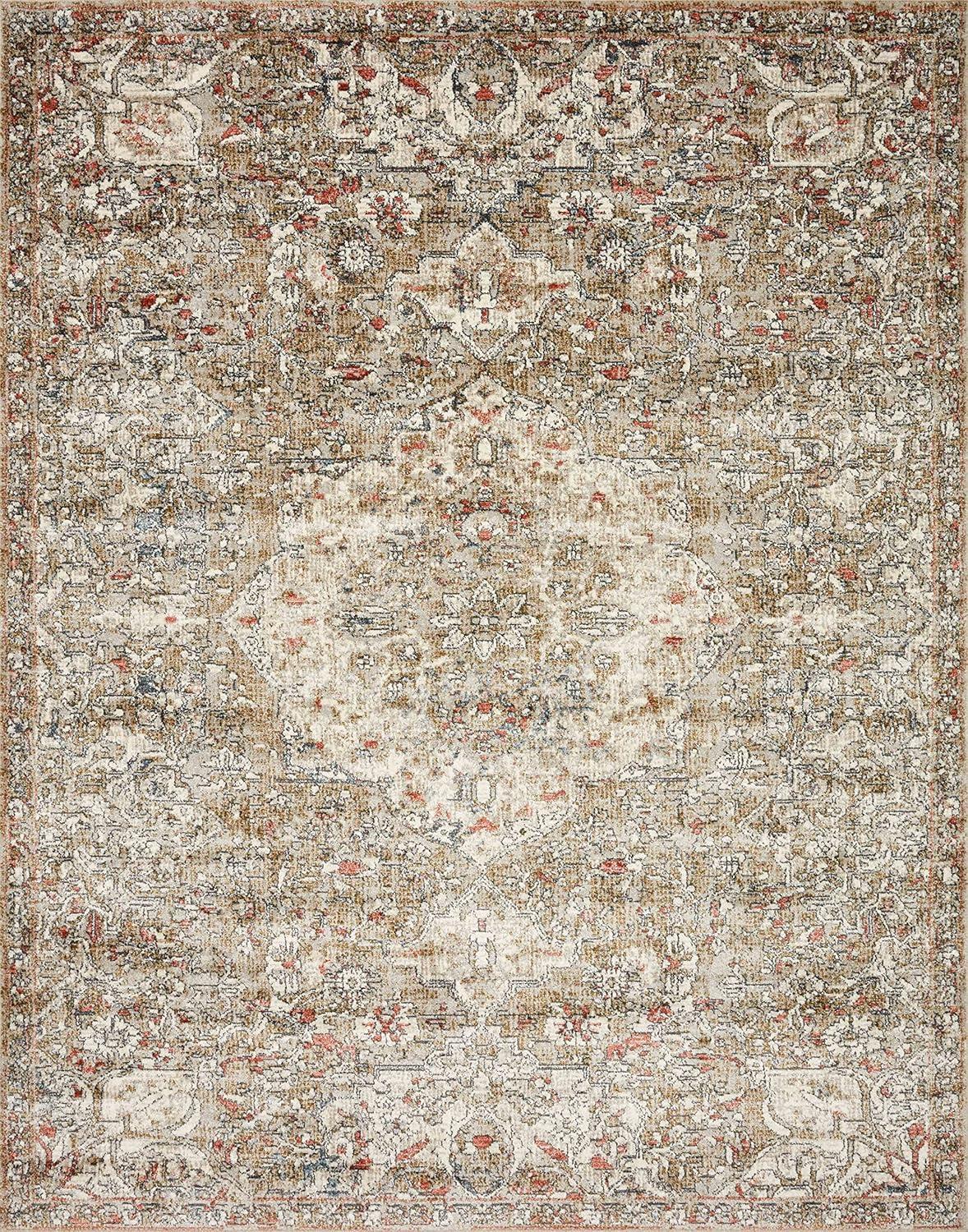 Loloi II Saban SAB-07 Oriental Straw / Beige Area Rug 3'-9" x 3'-9" Round