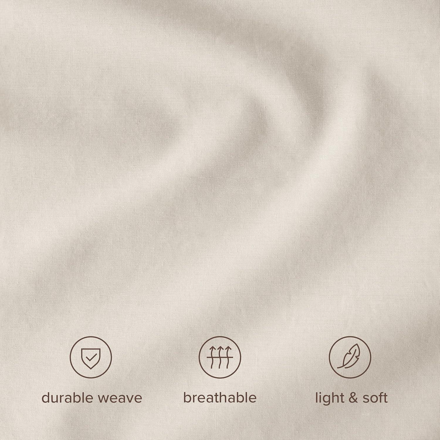 Bare Home 100% Cotton Percale Sheet Set