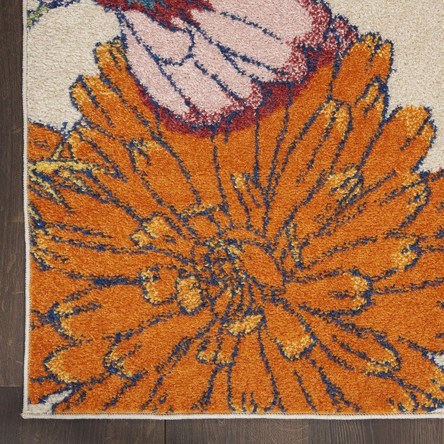 Nourison Allur Oversized Flowers Indoor Area Rug Red Multicolor 5'3" x 7'3"
