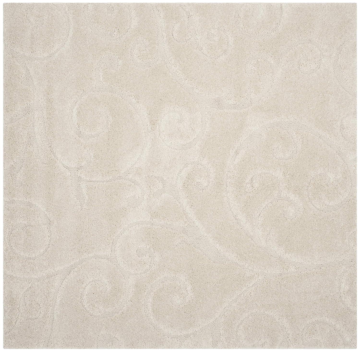 SAFAVIEH Florida Doug Floral Vines Shag Area Rug, Cream, 11' x 11' Square