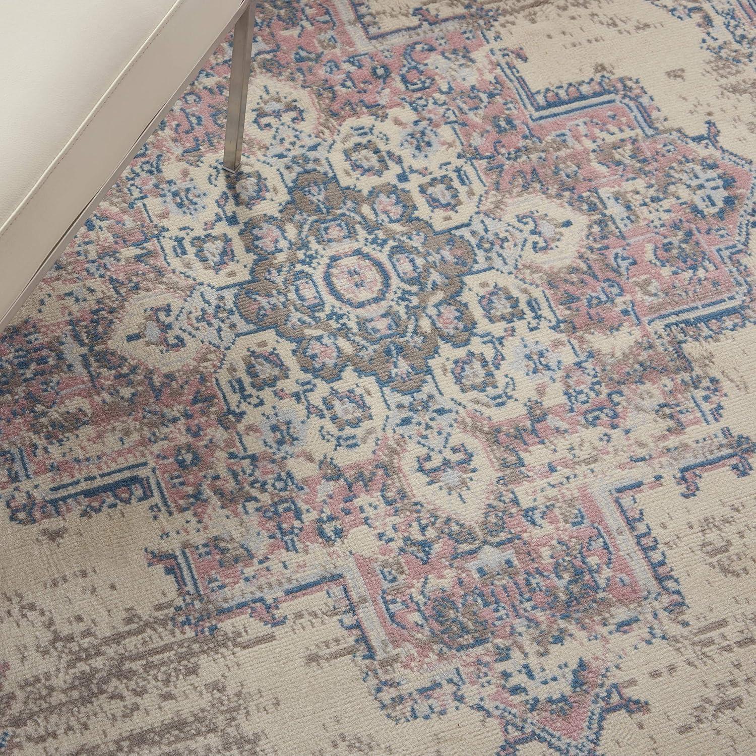 Nourison Grafix GRF14 Ivory/Pink Indoor Area Rug 6' x 9'