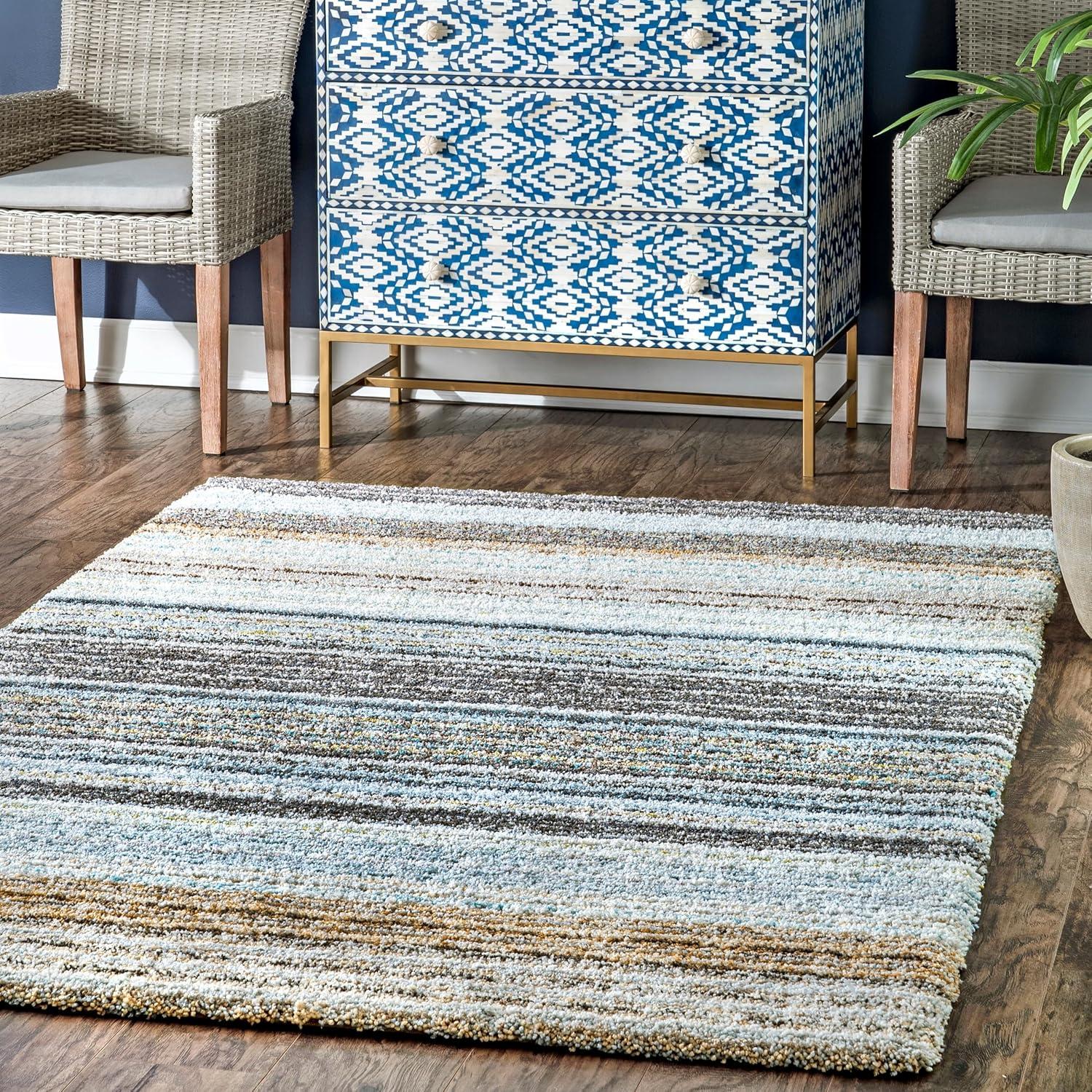 Nuloom Drey Striped Shag Indoor Area Rug