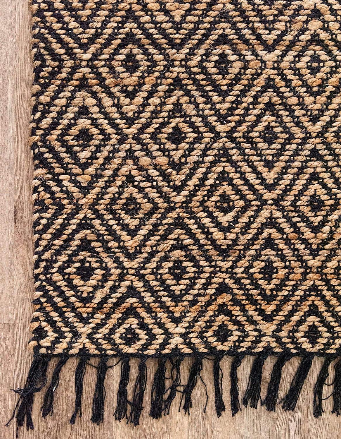 Unique Loom 2' 0 x 3' 1 Assam Chunky Jute Black Area Rug