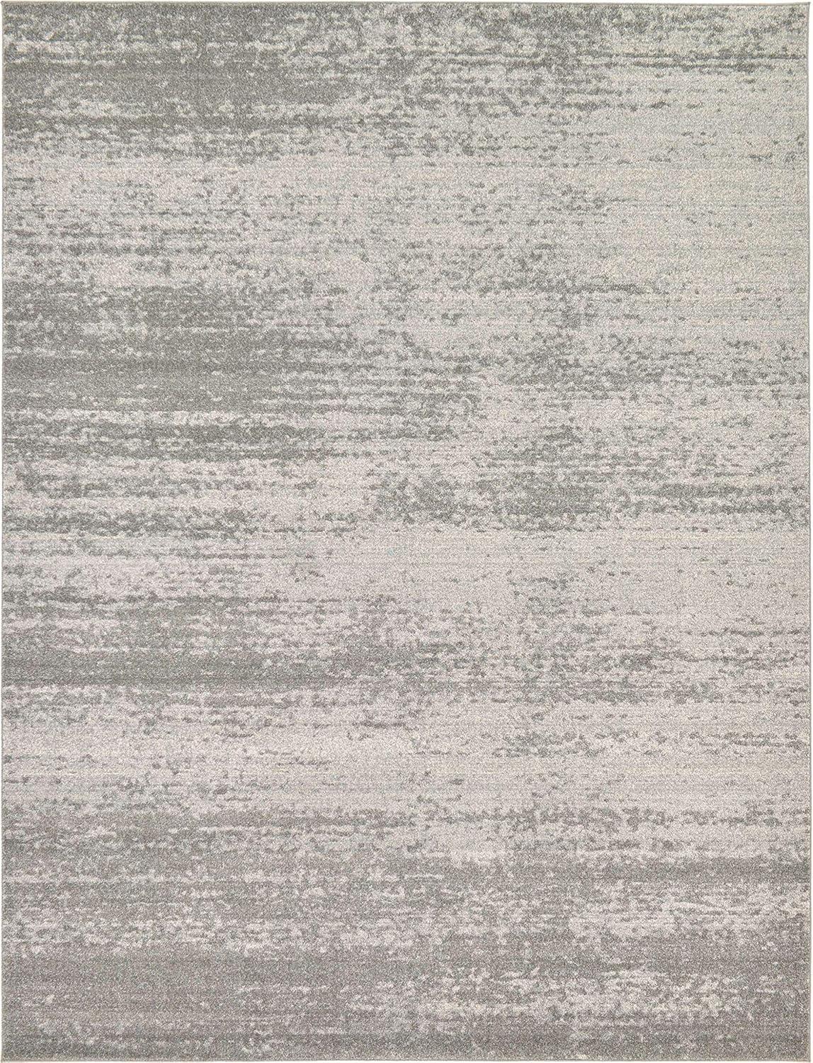 Unique Loom Del Mar Collection Area Rug - Lucille (9'  x 12' Rectangle Gray/Ivory)