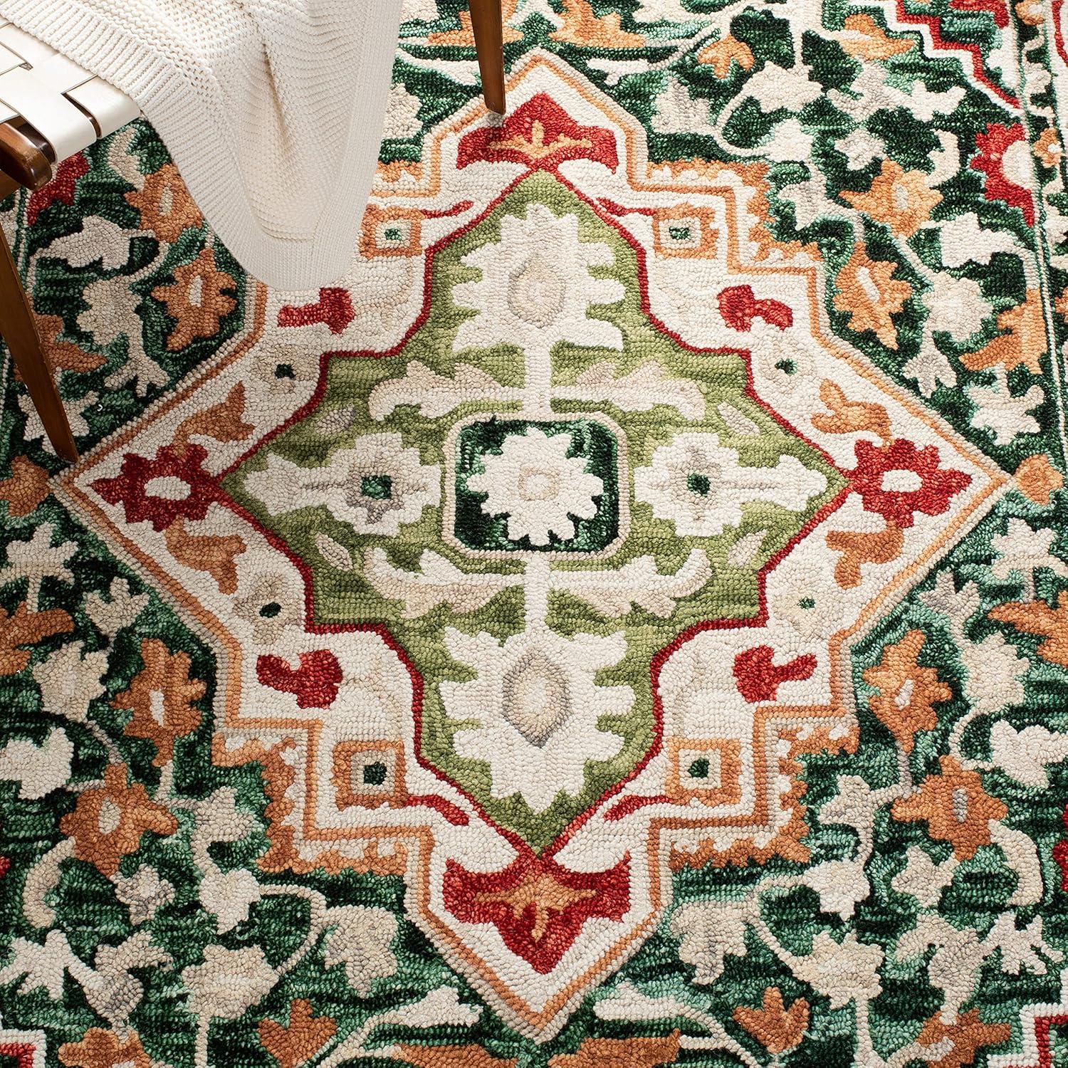 Aspen APN705 Hand Tufted Area Rug - Green/Ivory - 5'x8' - Safavieh.