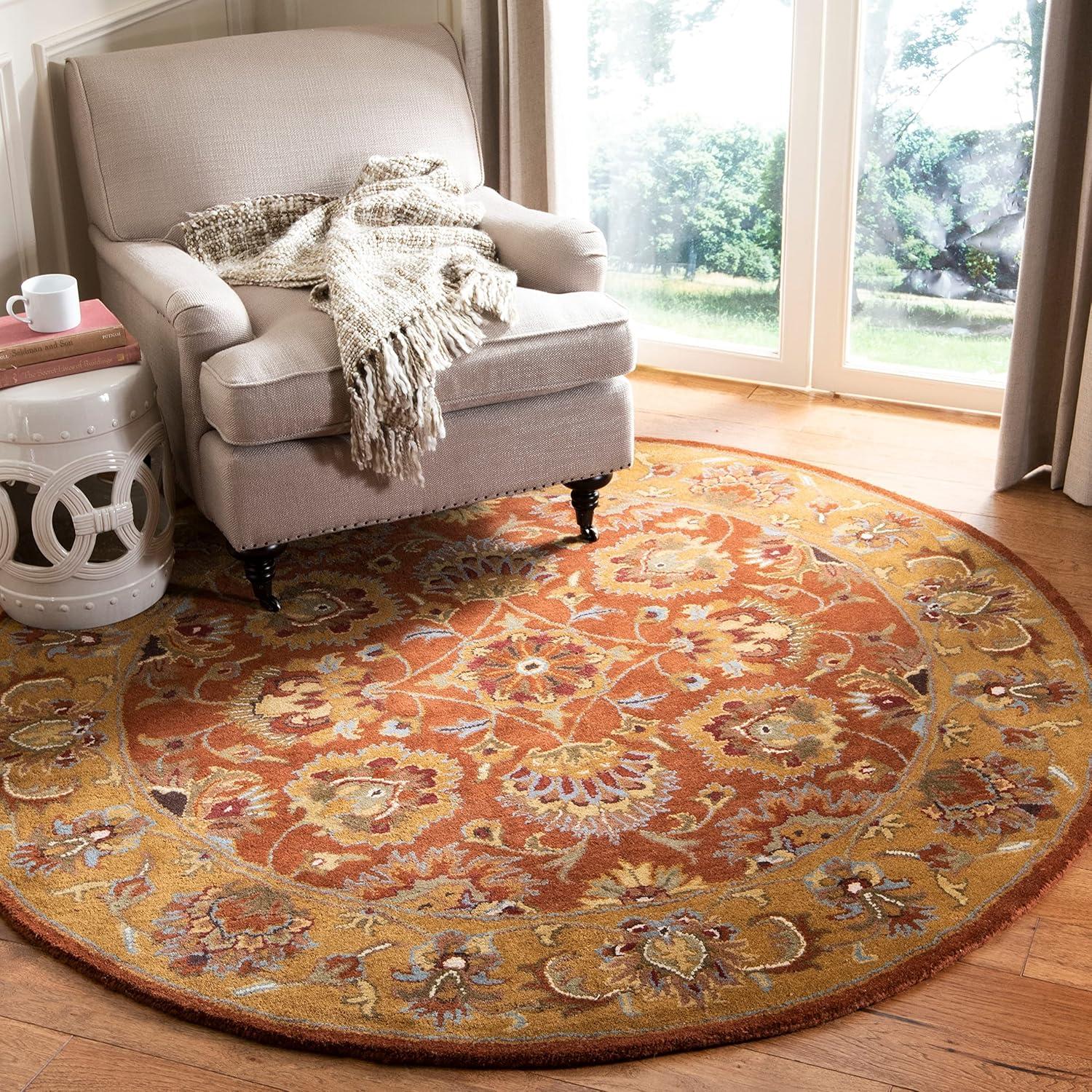 Heritage HG820 Hand Tufted Area Rug - Red/Natural - 8'9"x11'9" - Safavieh.