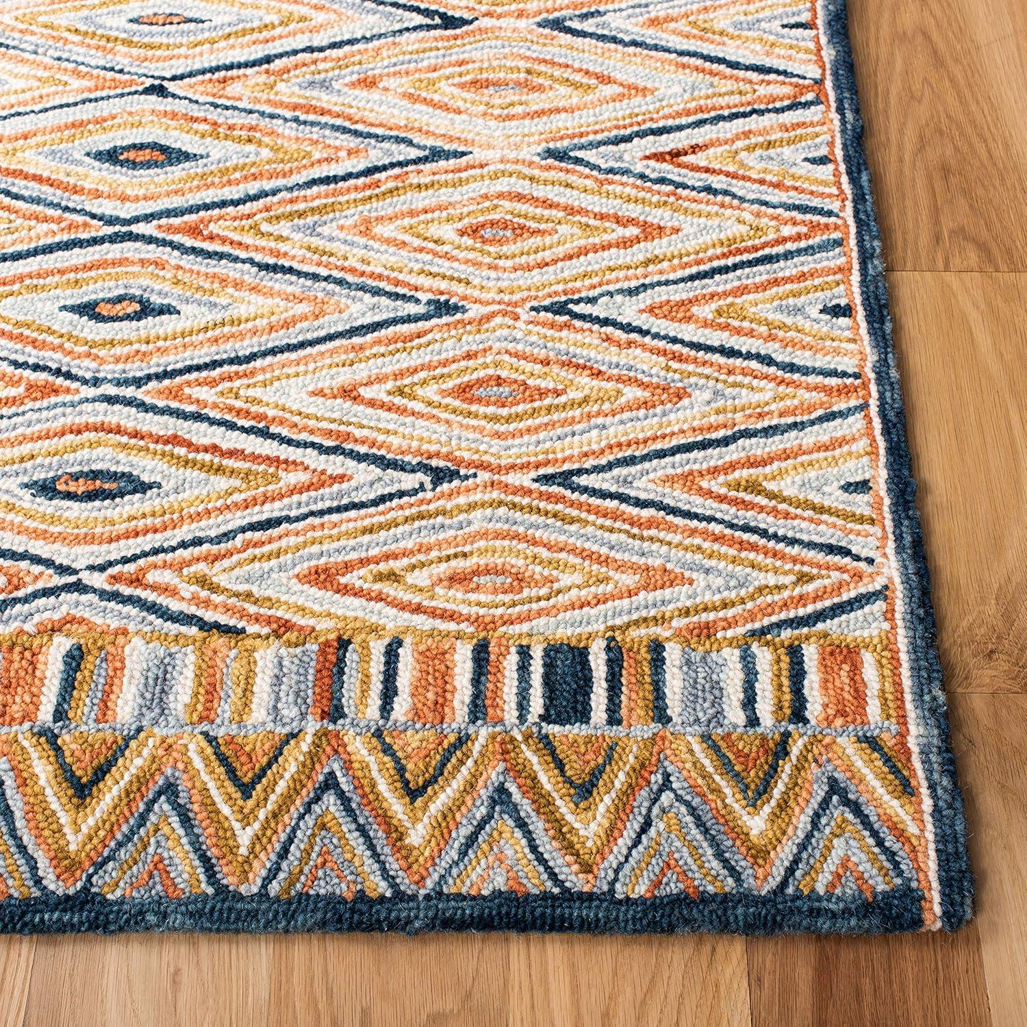 SAFAVIEH Aspen Millicent Geometric Wool Area Rug, Gold/Rust, 9' x 12'
