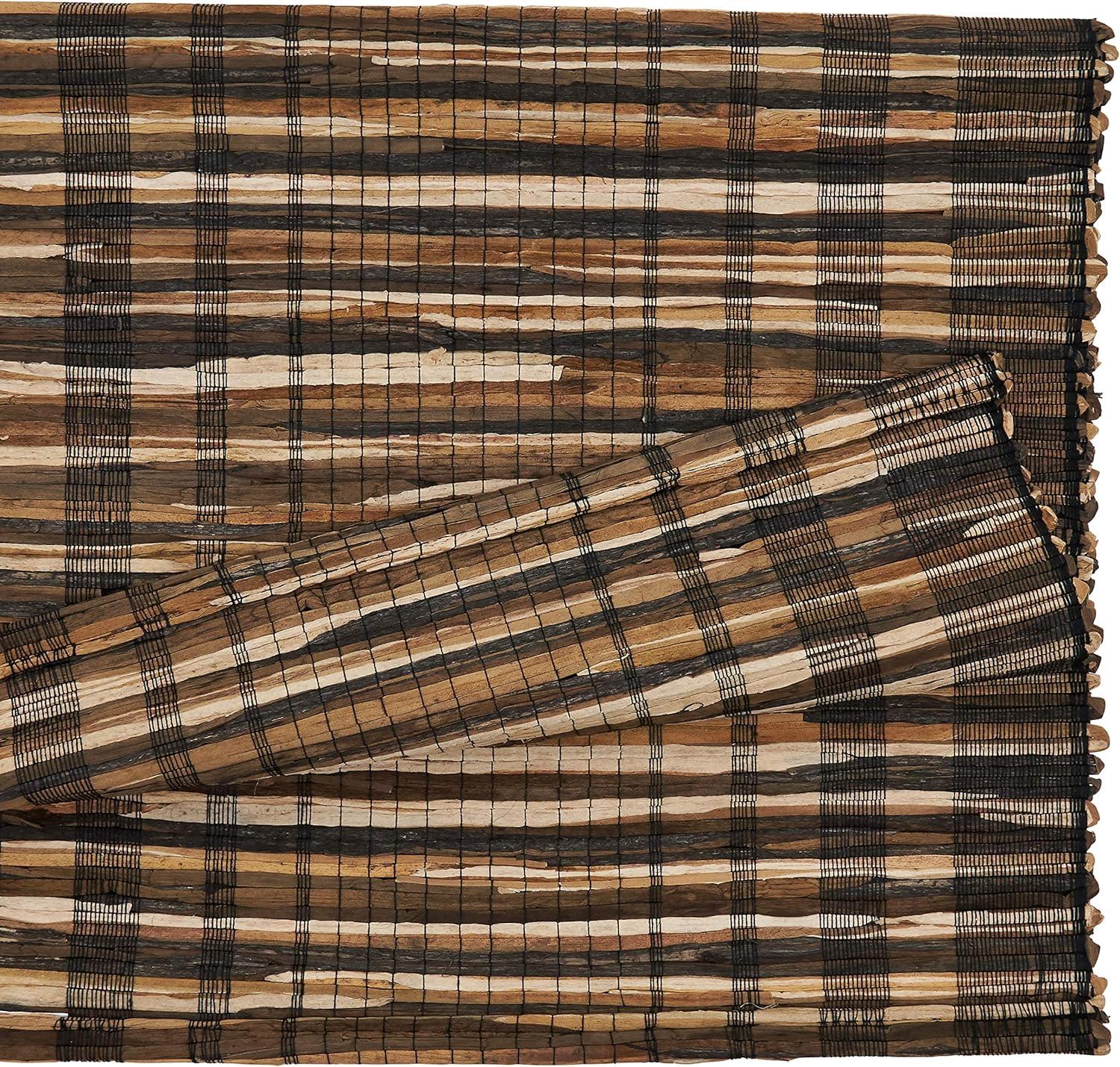 Rustic Striped Water Hyacinth Table Runner 14"x72"