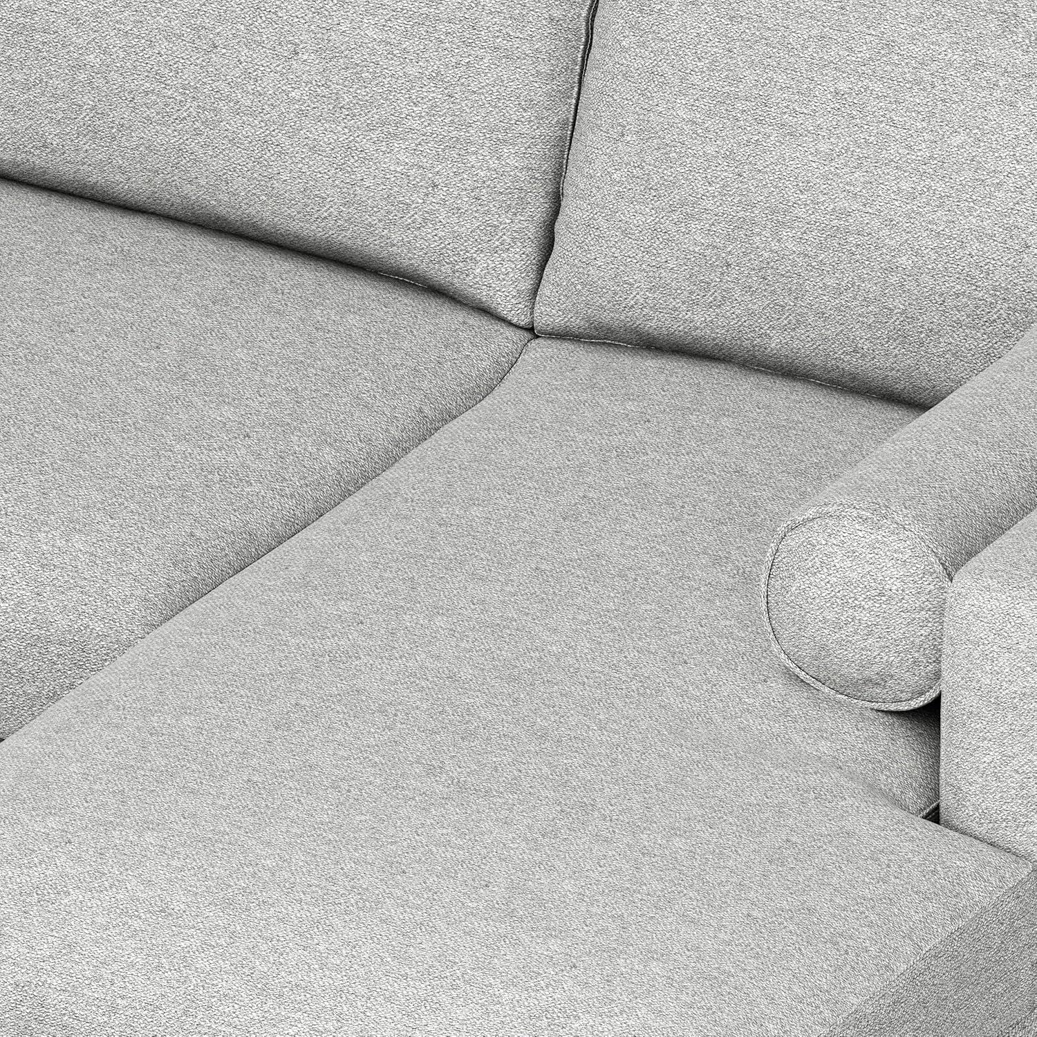 Simpli Home Morrison Large Left Sectional Sofa,Mid-Century Modern Couch with Chaise Lounge and Eco-Friendly Woven-Blend Fabric