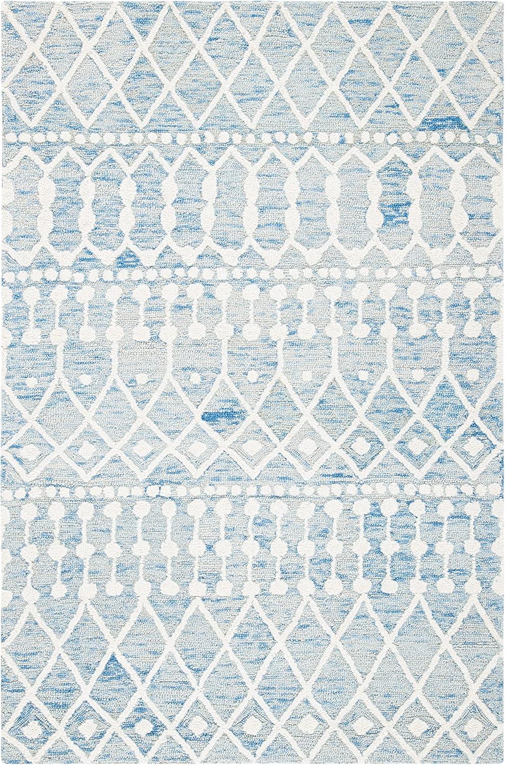 Blossom BLM115 Hand Tufted Area Rug - Blue/Ivory - 3'x5' - Safavieh.