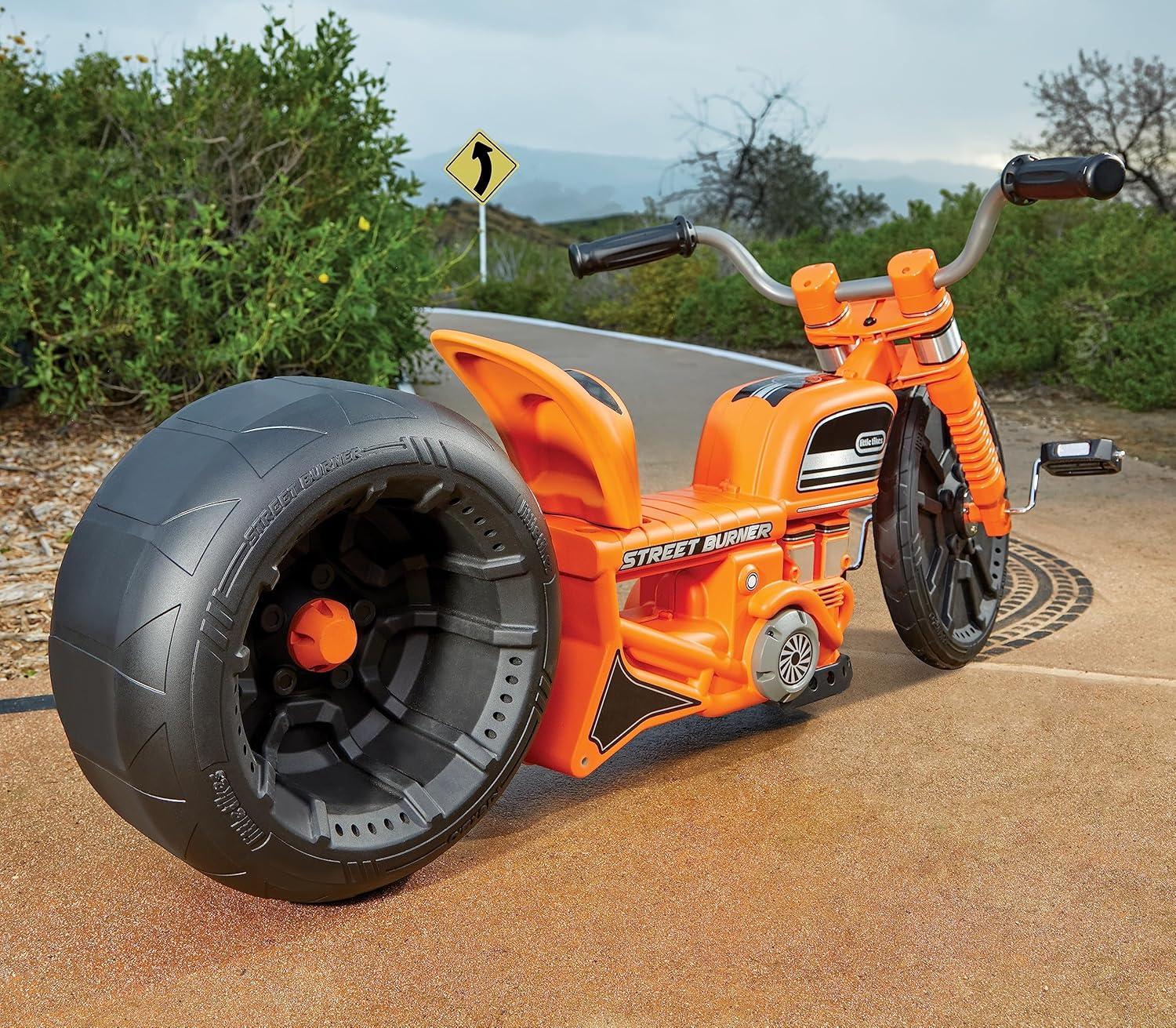 Orange Plastic Ride-On Motorcycle with Adjustable Seat