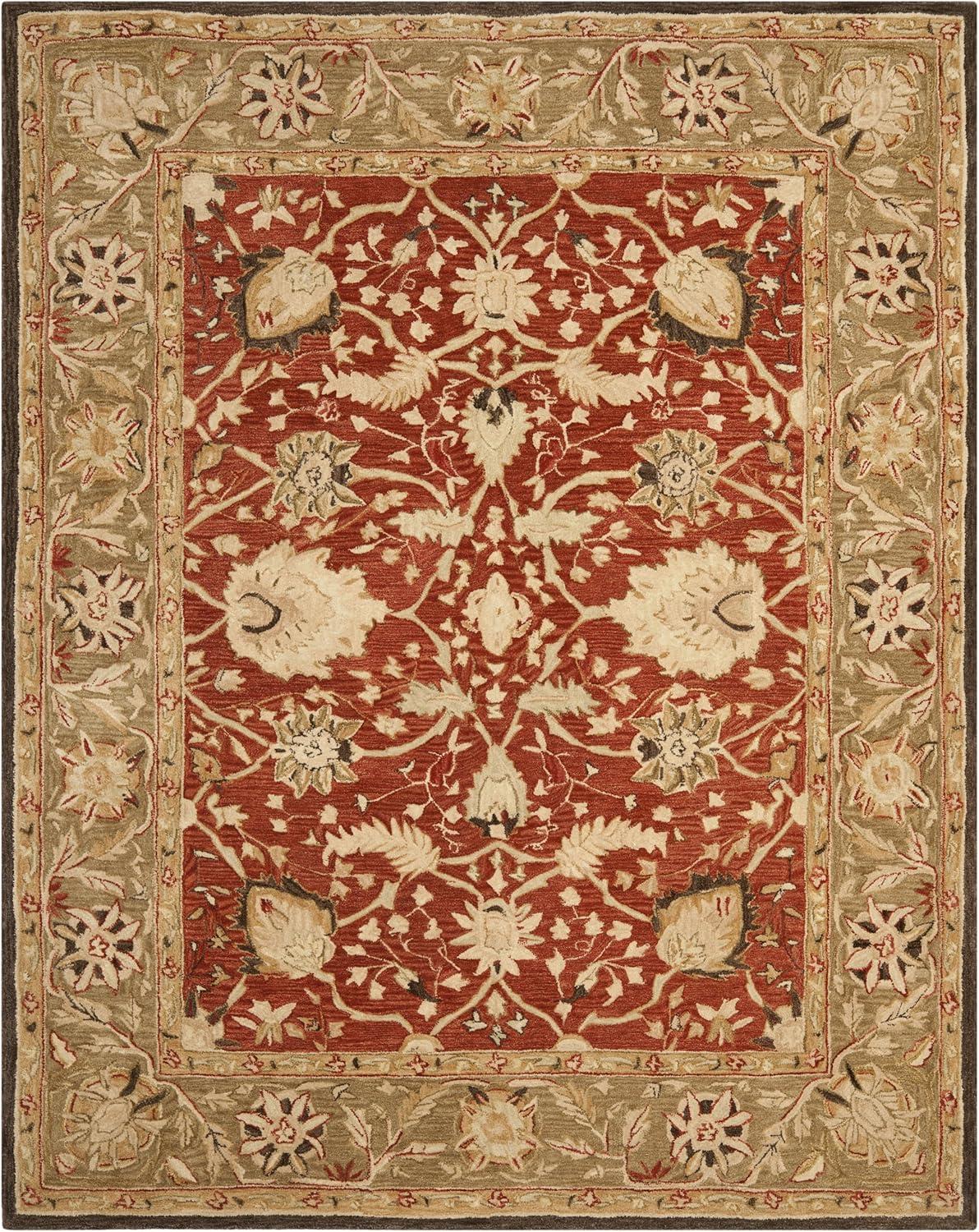Anatolia AN512 Hand Tufted Indoor Area Rug - Rust/Green - 9'x12' - Safavieh