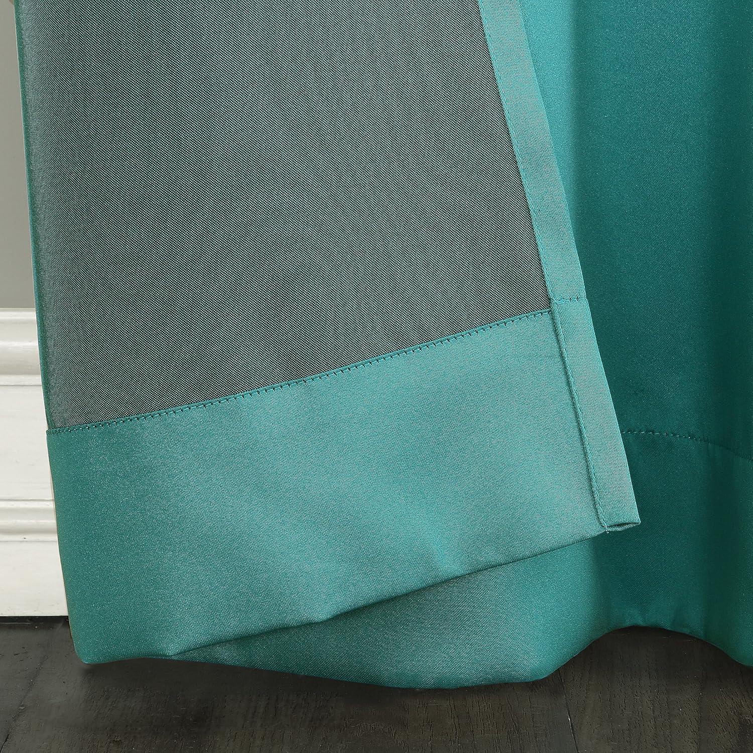 54"x95" Sun Zero Room Darkening Seymour Grommet Curtain Panel Marine: Modern Energy Efficient Living Room Decor