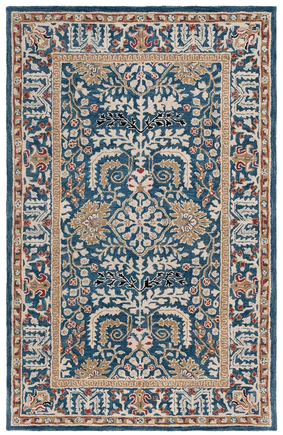 Antiquity AT64 Hand Tufted Area Rug - Dark Blue/Multi - 5'x8' - Safavieh.