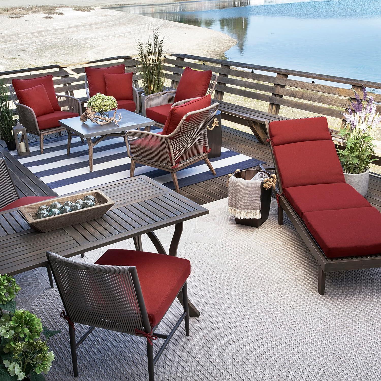 Arden Oceantex Outdoor Chair Cushion 20 x 20, Nautical Red