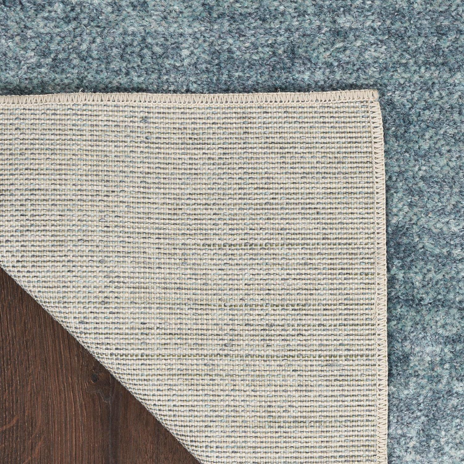 Nourison Astra Machine Washable Contemporary Color Block Indoor Rug Blue Green Multi 5'3" x 7'