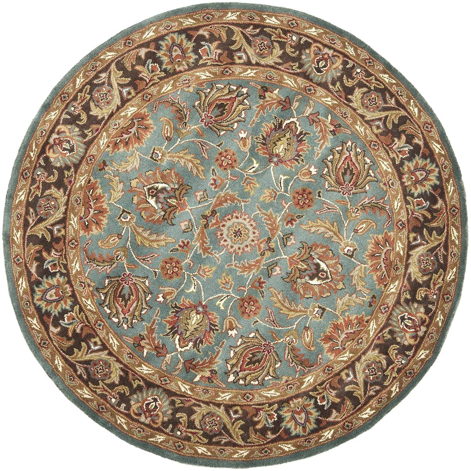 Heritage HG812 Hand Tufted Accent Rug - Blue/Brown - 3'6" Round - Safavieh.